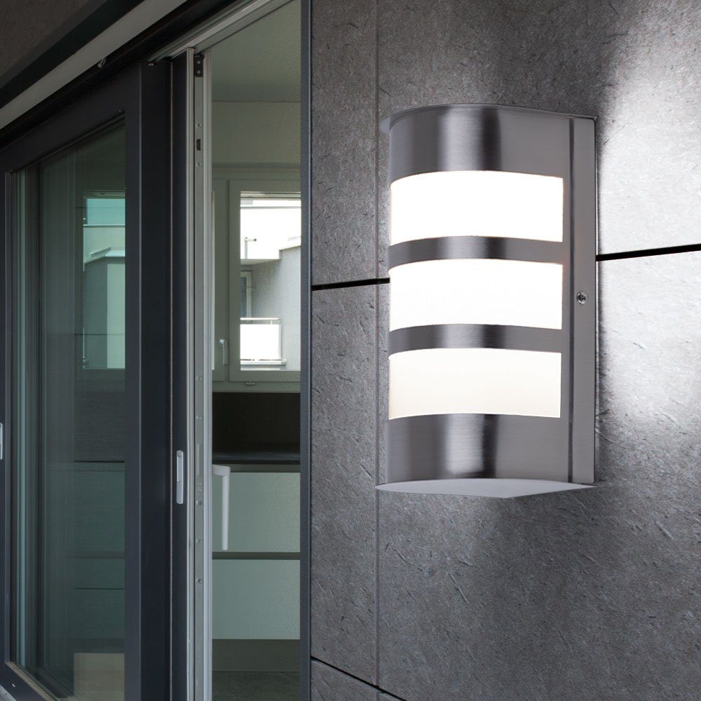 IP44 Metall Fassaden- 7 Wand Warmweiß, Leuchtmittel Leuchte Außen Watt Lampe LED inklusive, Außen-Wandleuchte, etc-shop