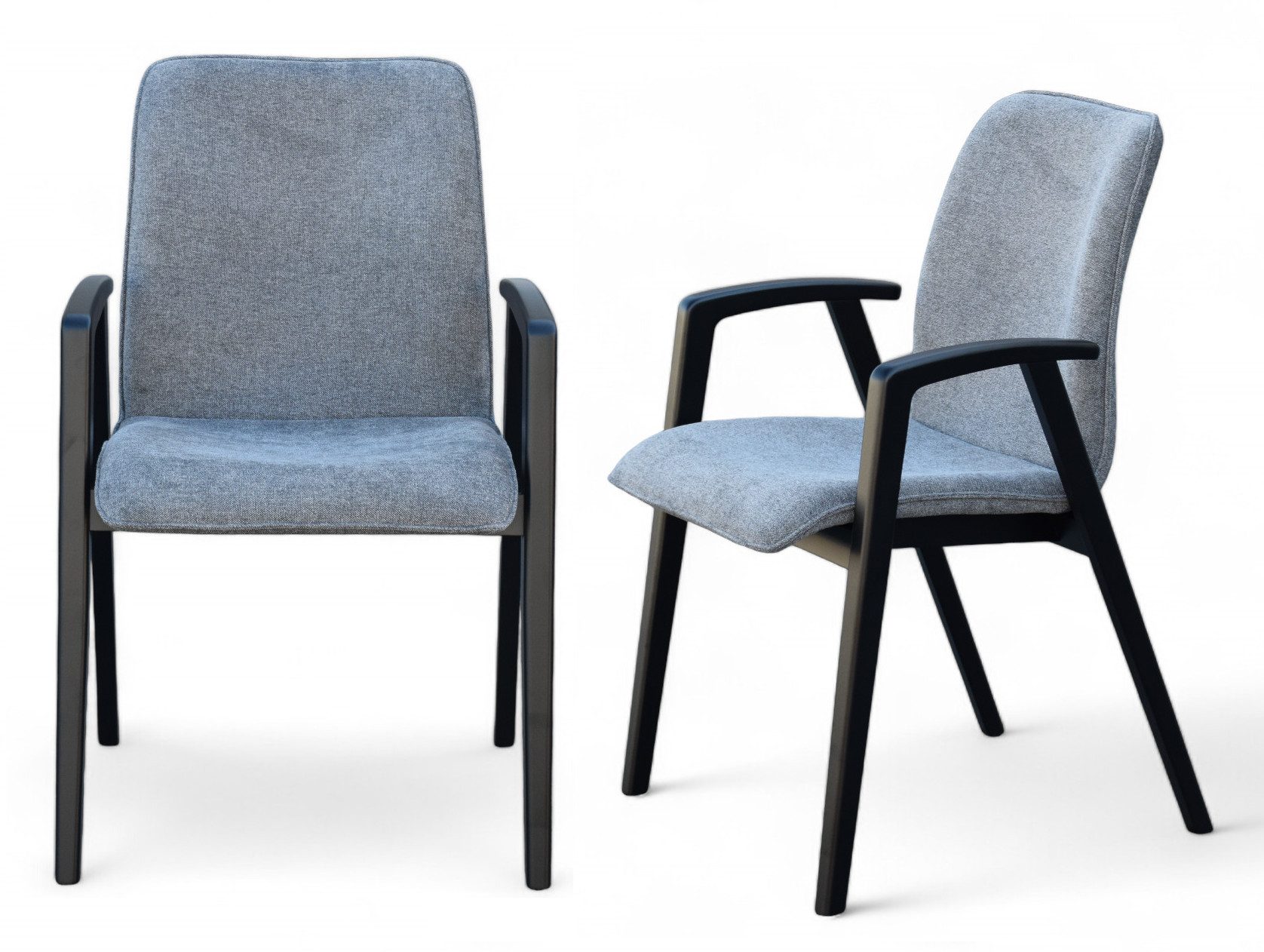 OTTO home Armlehnstuhl Loreen Esszimmerstuhl, Polsterstuhl, Wohnstuhl, Essstuhl mit Armlehnen (Set, 2 St), Massivholzgestell und Armlehnen, stilvoll, bequem, Designstuhl