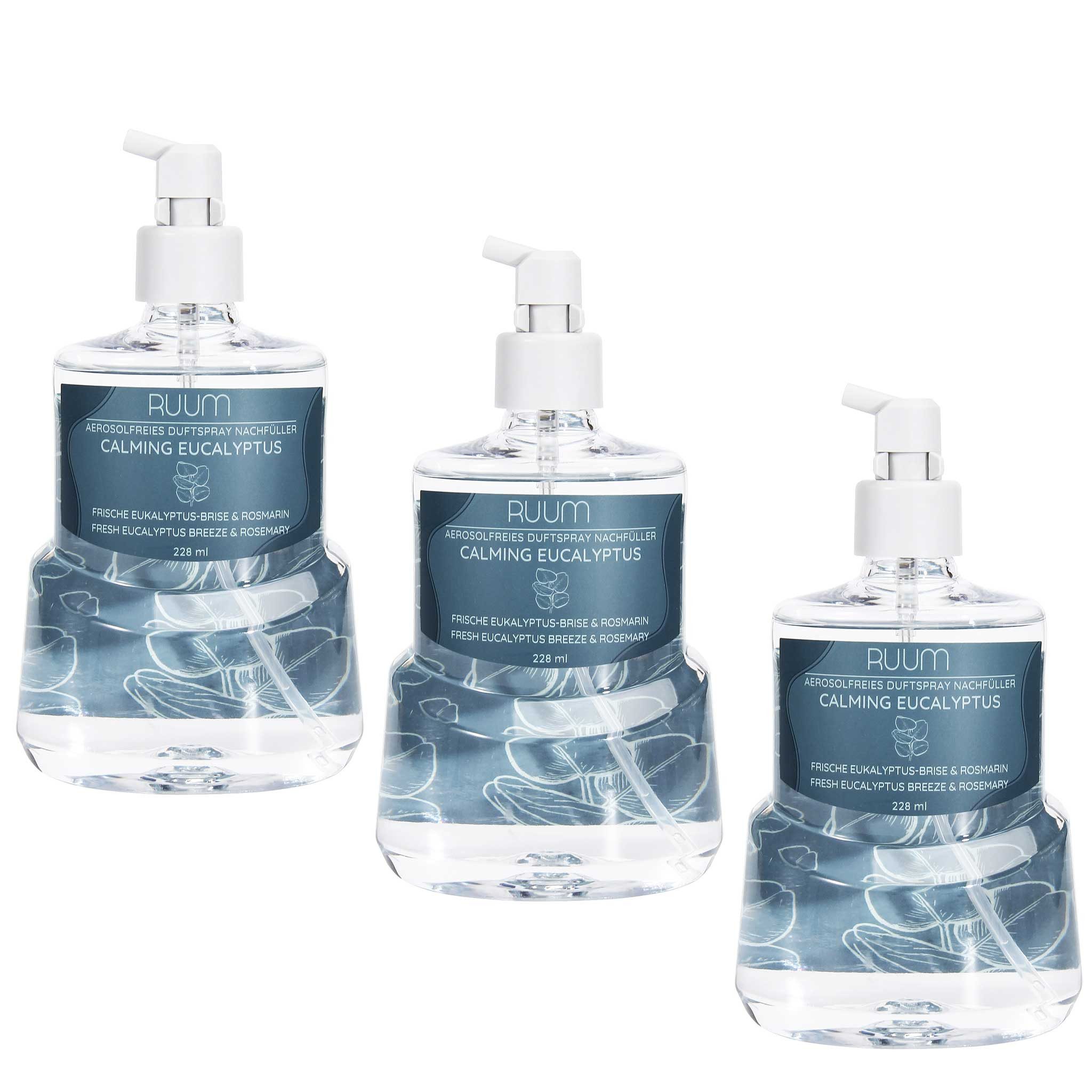 RUUM Raumduft Aerosolfreie Duftspray Nachfüller (3er-Pack, 228 ml), Kompatibel mit Air Wick Active Fresh Geräten