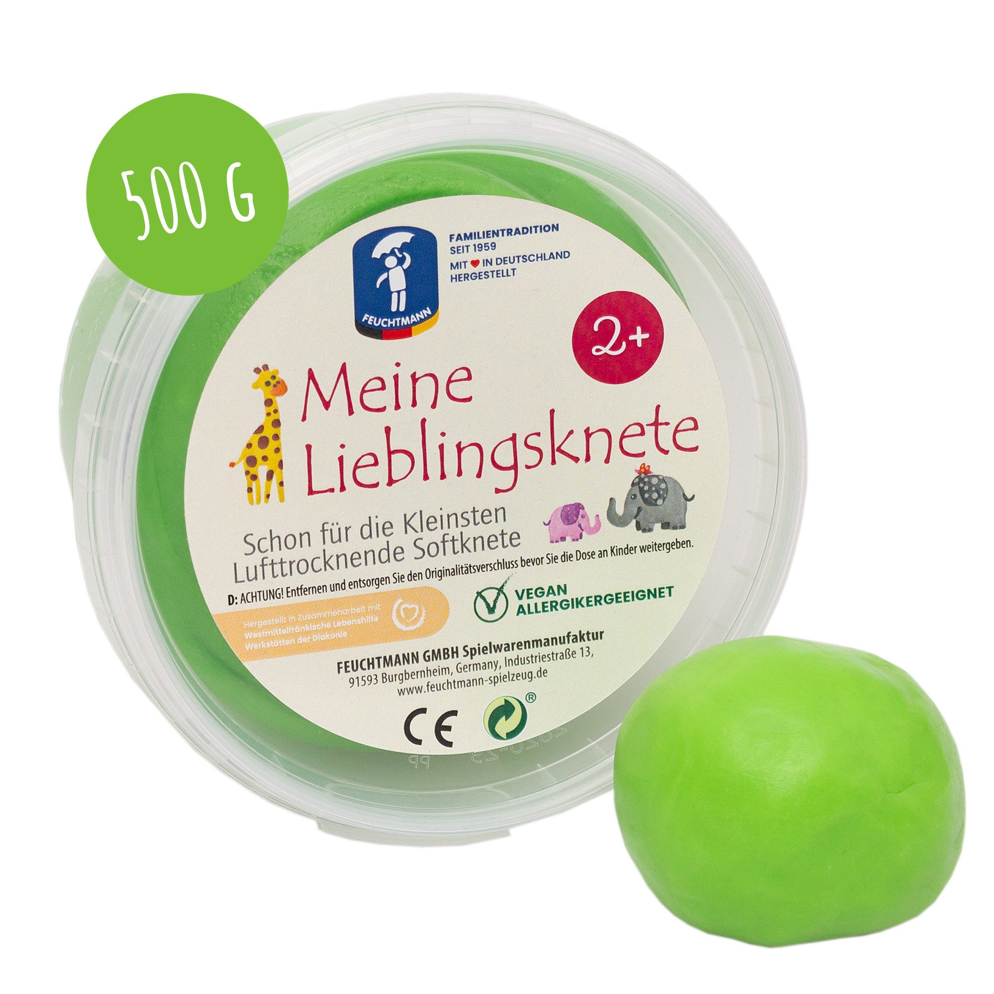 Feuchtmann Knete MEINE LIEBLINGSKNETE Edu Edition Grün (1-tlg), 500g vegane glutenfreie Kinderknete ab 2 Jahren