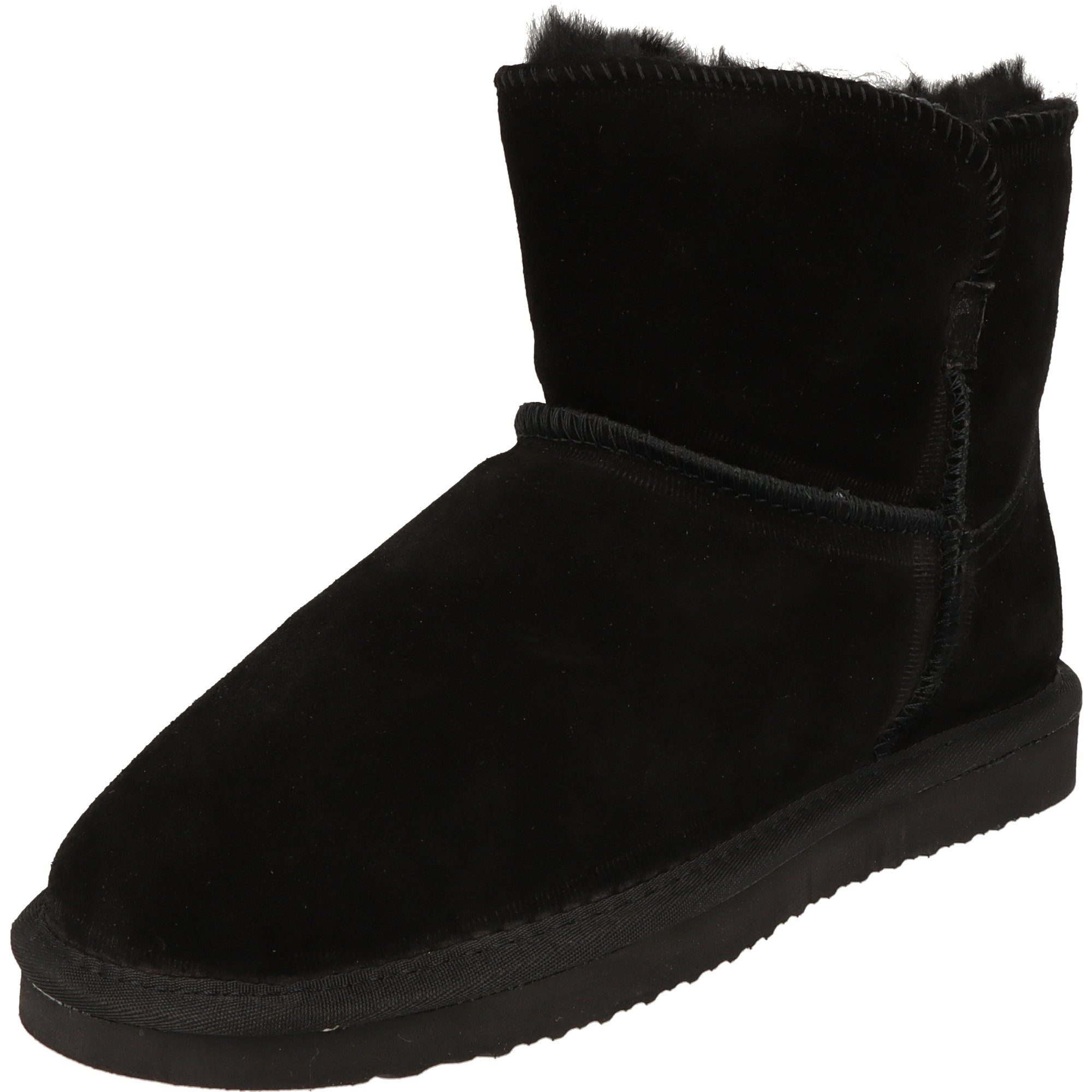 piece of mind. Damen Winter Mid-Cut Leder Boots 264-695 Winterboots Gefüttert, Gepolstert Black