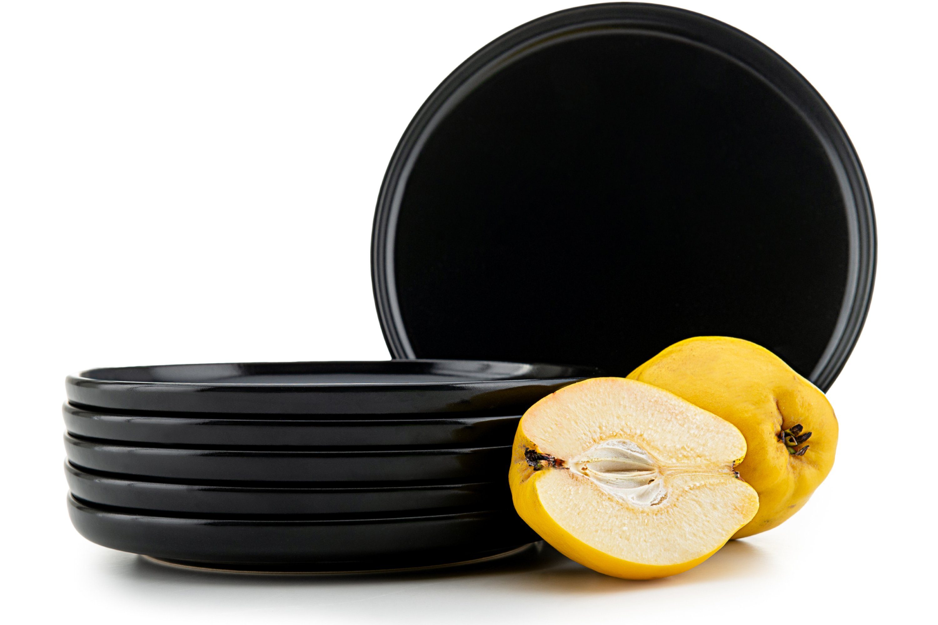 KONSIMO® Тарілки-Set VICTO Tafelservice hergestellt in der EU (6-tlg), 6 Personen, Steingut, spülmaschinengeeignet, mikrowellengeeignet, 6x Dessertteller