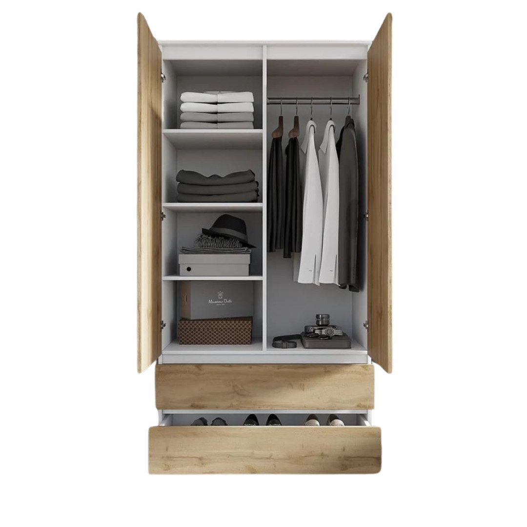 Furnica Kleiderschrank weiß matt Garderobe, 2 günstig online kaufen