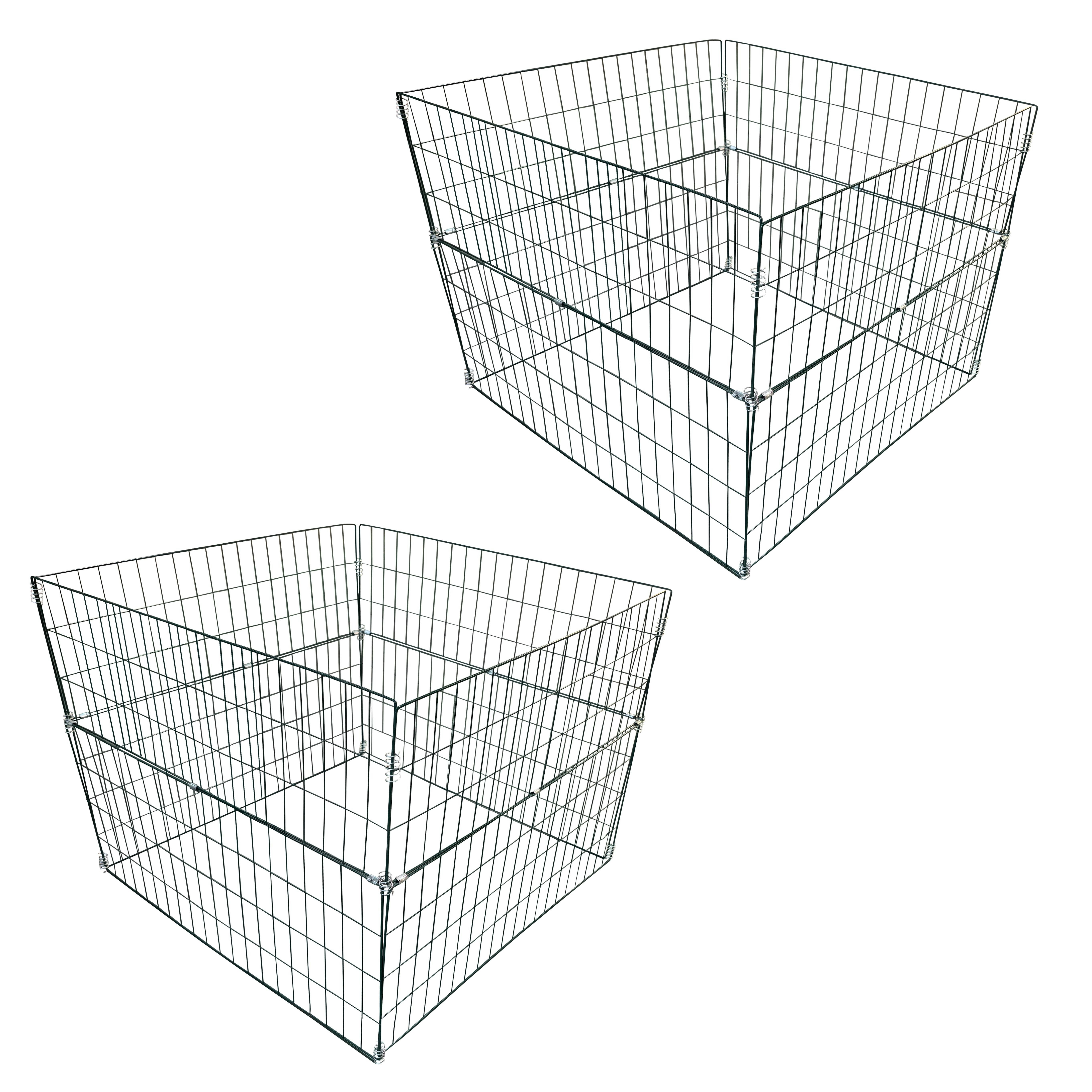 ESTEXO Komposter Metall Drahtgitter 2er Set Gartenkomposter 90x90x70 cm Draht Gitter