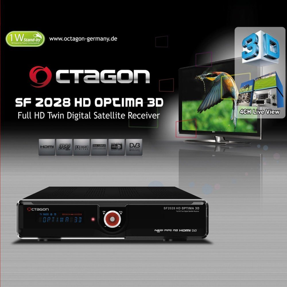 HD Satellitenreceiver Optima SF2028 3D HD OCTAGON TWIN Full