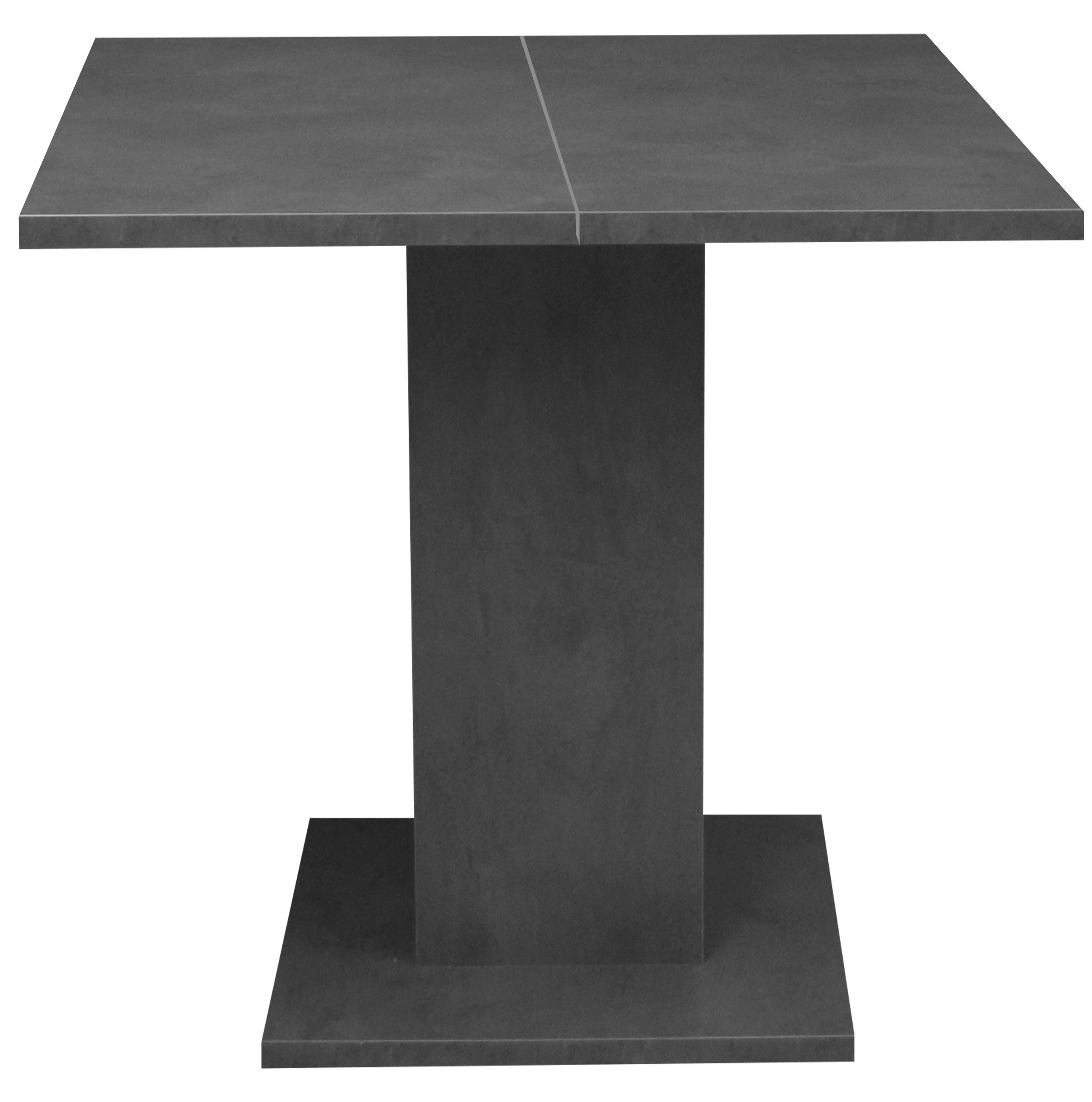 FURNARO Esstisch, eckig ausziehbar in graphit B/H/T: 80-120x76x80 cm