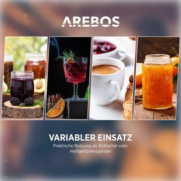 Arebos Einkoch- und Glühweinautomat 1800 W, Einkochtopf 28 L, mit Timer,Thermostat & Überhitzungsschutz, 1800,00 W