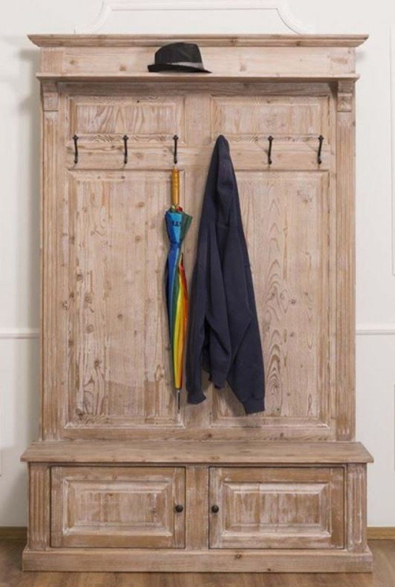 Casa Padrino Шкафыschrank Landhausstil Garderobe Naturfarben 140 x 41 x H. 210 cm - Massivholz Шкафыschrank - Landhausstil Шкафы Möbel