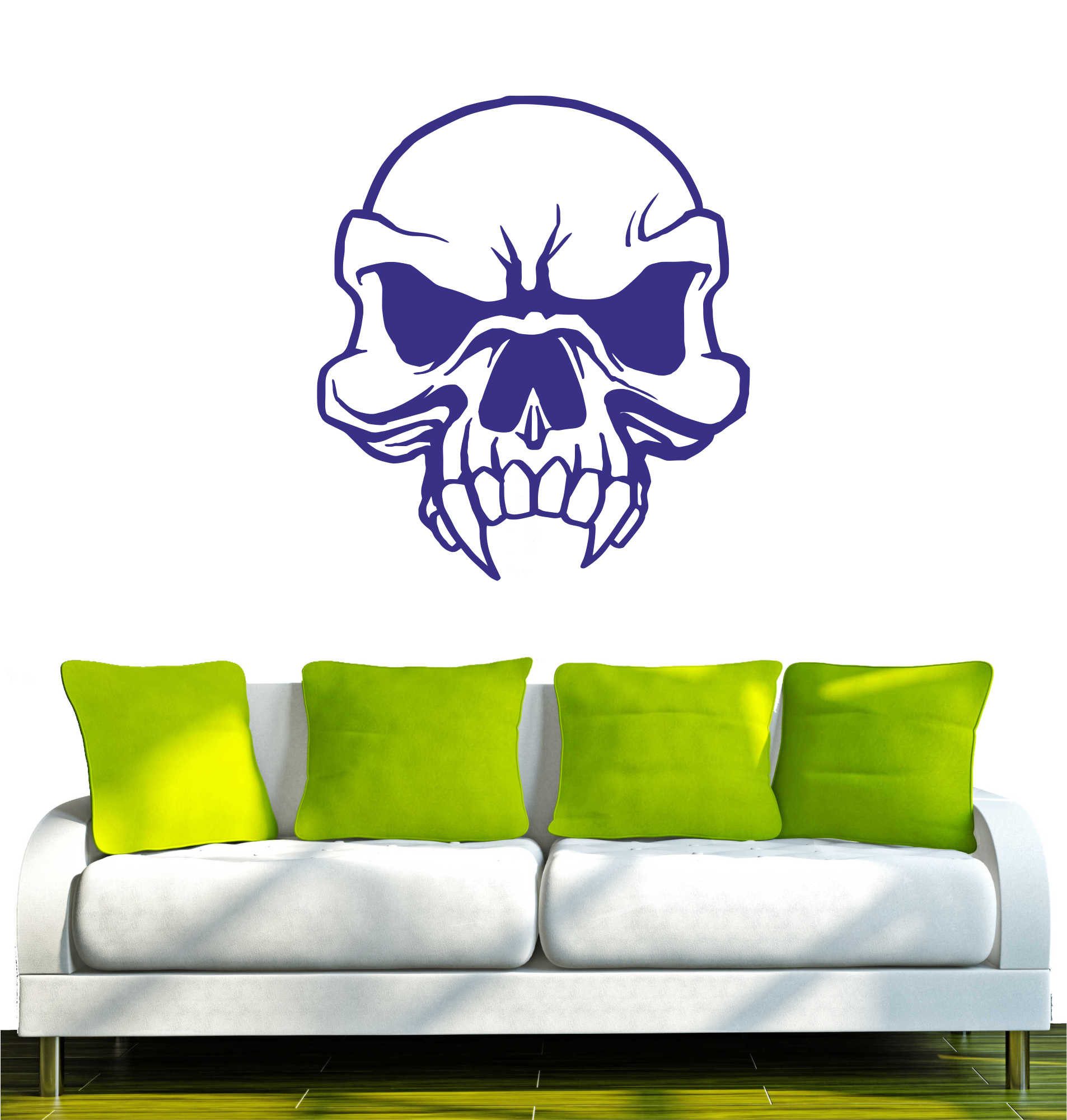 INDIGOS UG Wandtattoo Wandtattoo - Wandaufkleber - w427 Schädel Skelett Skull