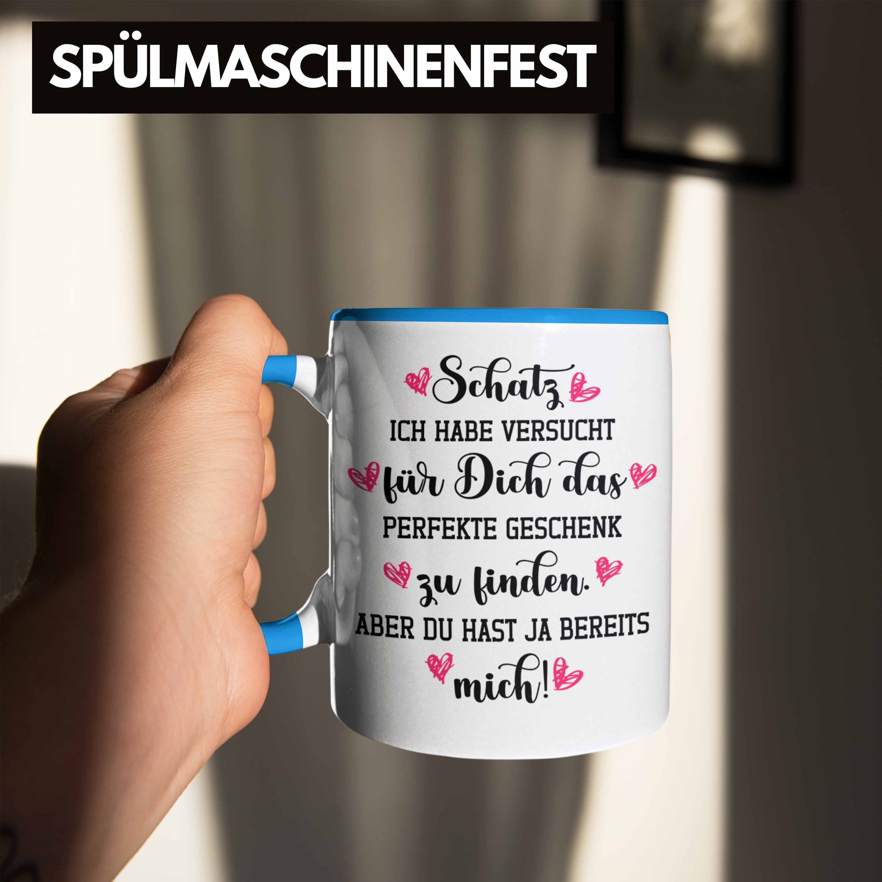 Liebe Valentinstag Freundin Valentinstaggeschenk Geschenk Trendation Schatz Paare Blau Tasse Trendation Freund Tasse -