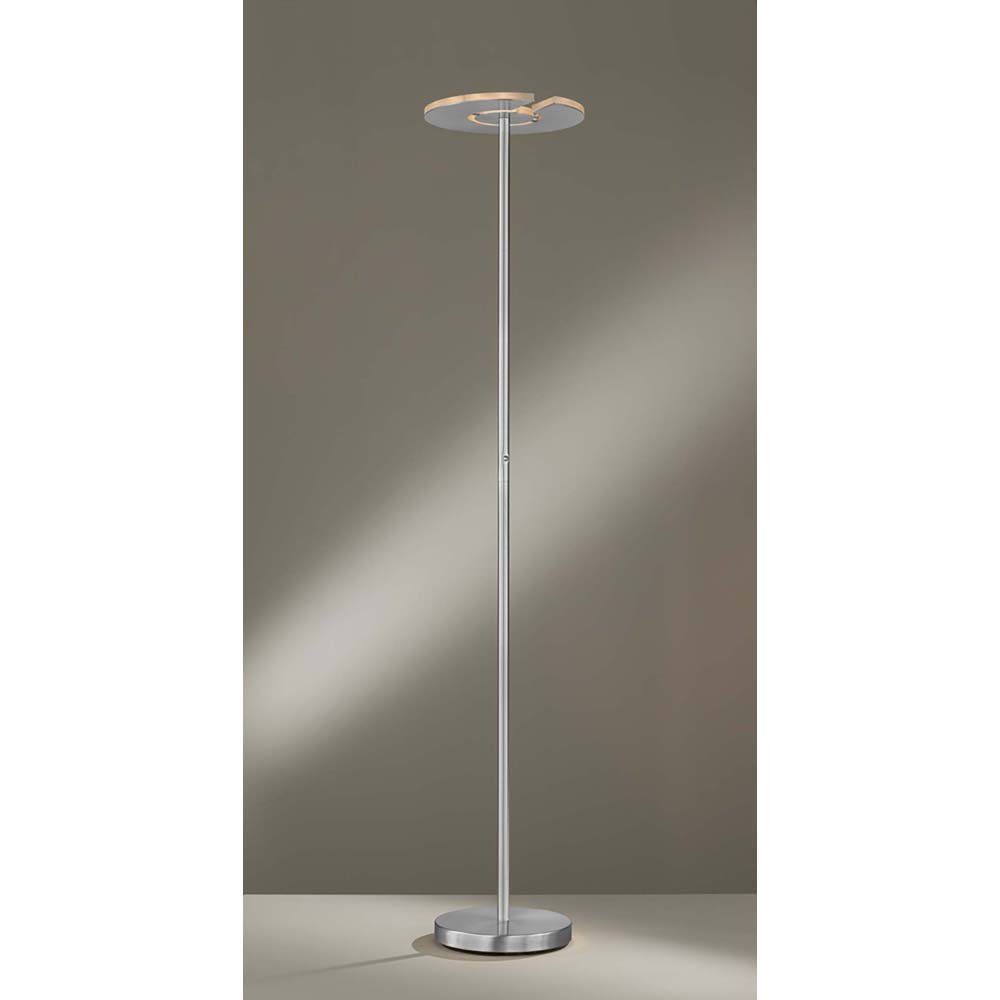 Standlampe Dimmbar Stehlampe, Nickel H Stehleuchte LED Wohnzimmerlampe CCT LED etc-shop Chrom