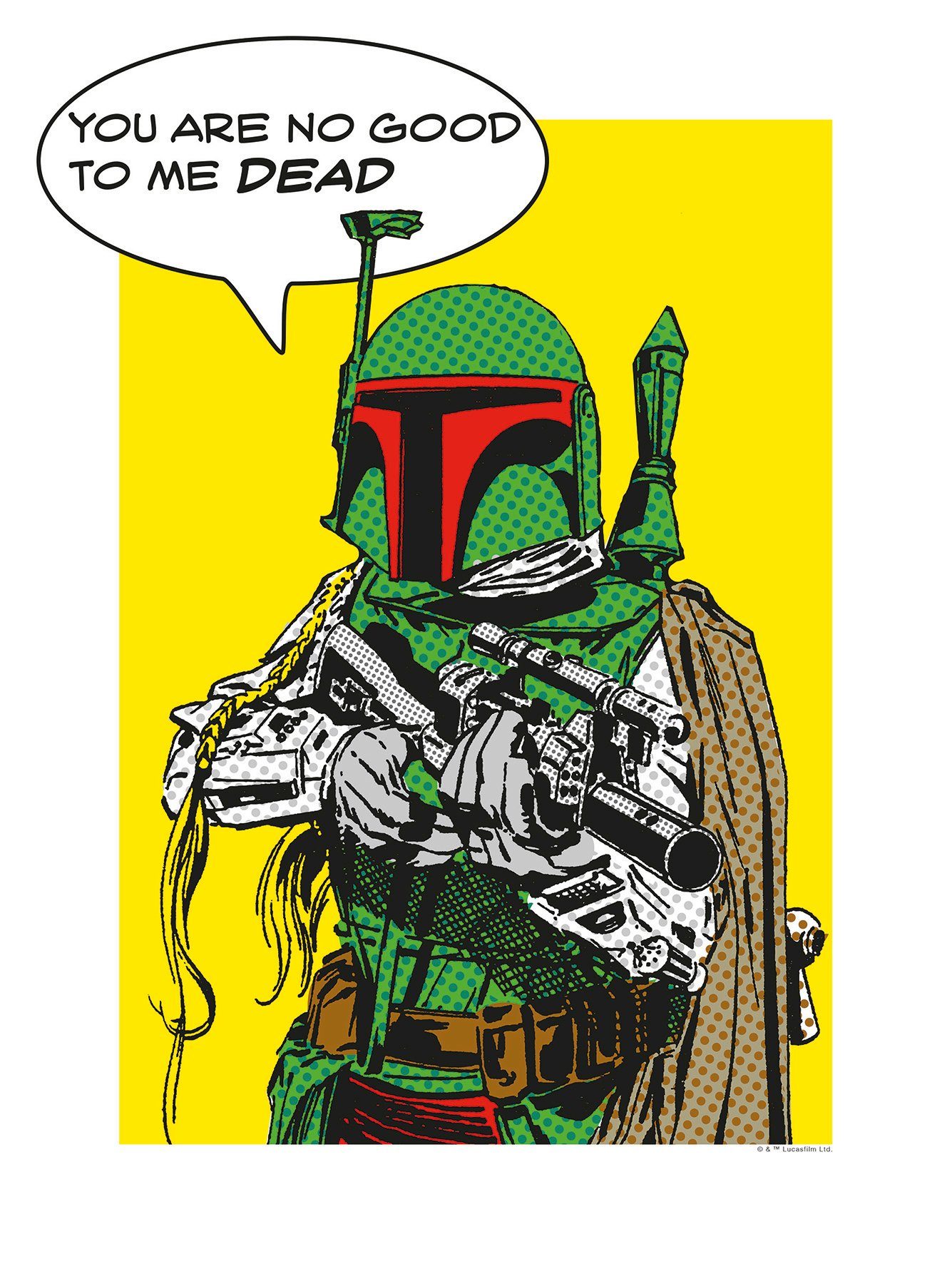 Komar Poster Star Wars Classic Comic Quote Boba Fett, Star Wars (1 St), Kinderzimmer, Schlafzimmer, Wohnzimmer