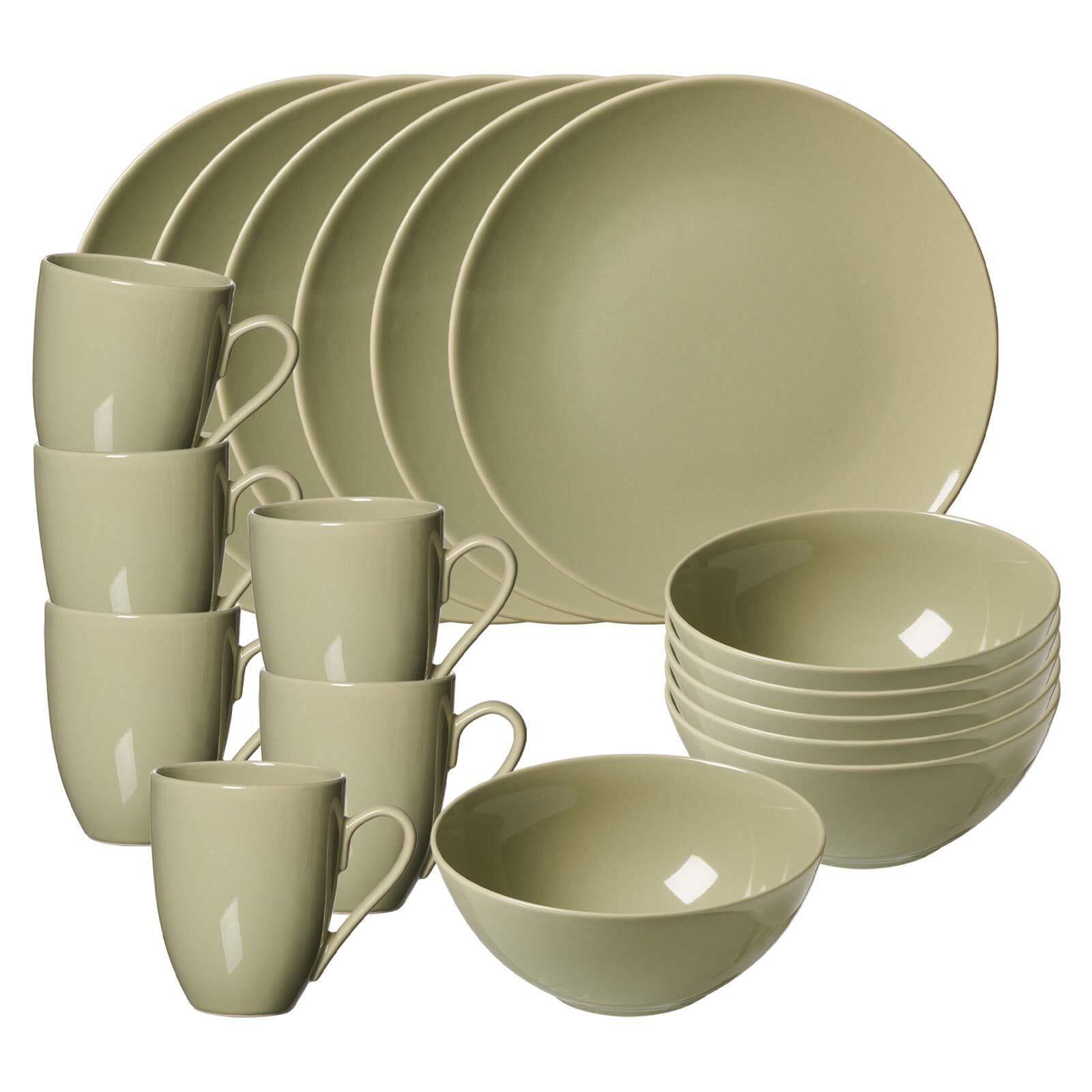 Ritzenhoff & Breker Frühstücks-Geschirrset Cecina Frühstücks-Set 18er Set (18-tlg), 6 Personen, Steinzeug