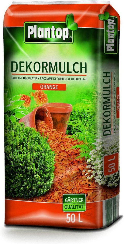 Plantop Rindenmulch Plantop Dekor Mulch orange 50l