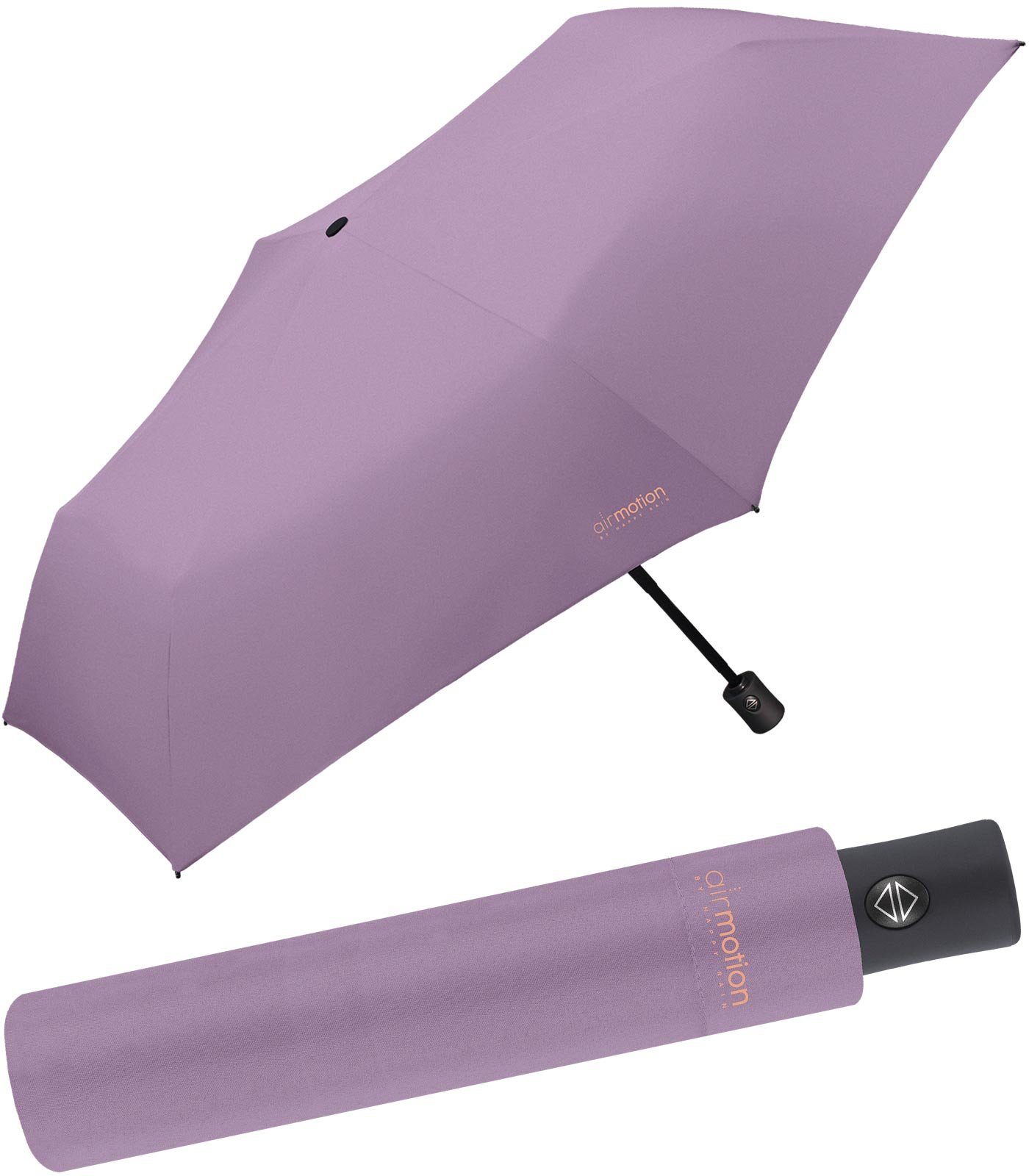 für vollautomatischer g - und Minischirm RAIN 174 - Taschenregenschirm Motion perfekt superleicht, HAPPY Air Handtasche leichtester lila Auf-Zu-Automatik Gepäck