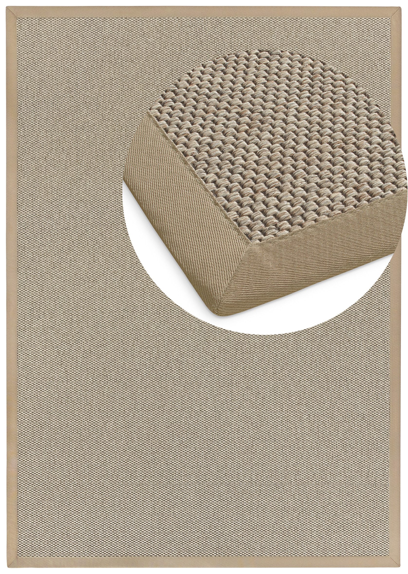 Dekowe Teppich Naturana Panama, rechteckig, Höhe: 8 mm, Flachgewebe, meliert, Sisal-Optik, mit Bordüre, Wohnzimmer