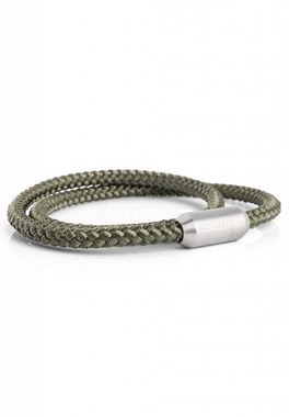 Akitsune Armband Mare Nylon Bracelet Mattsilber - Olive 20 cm