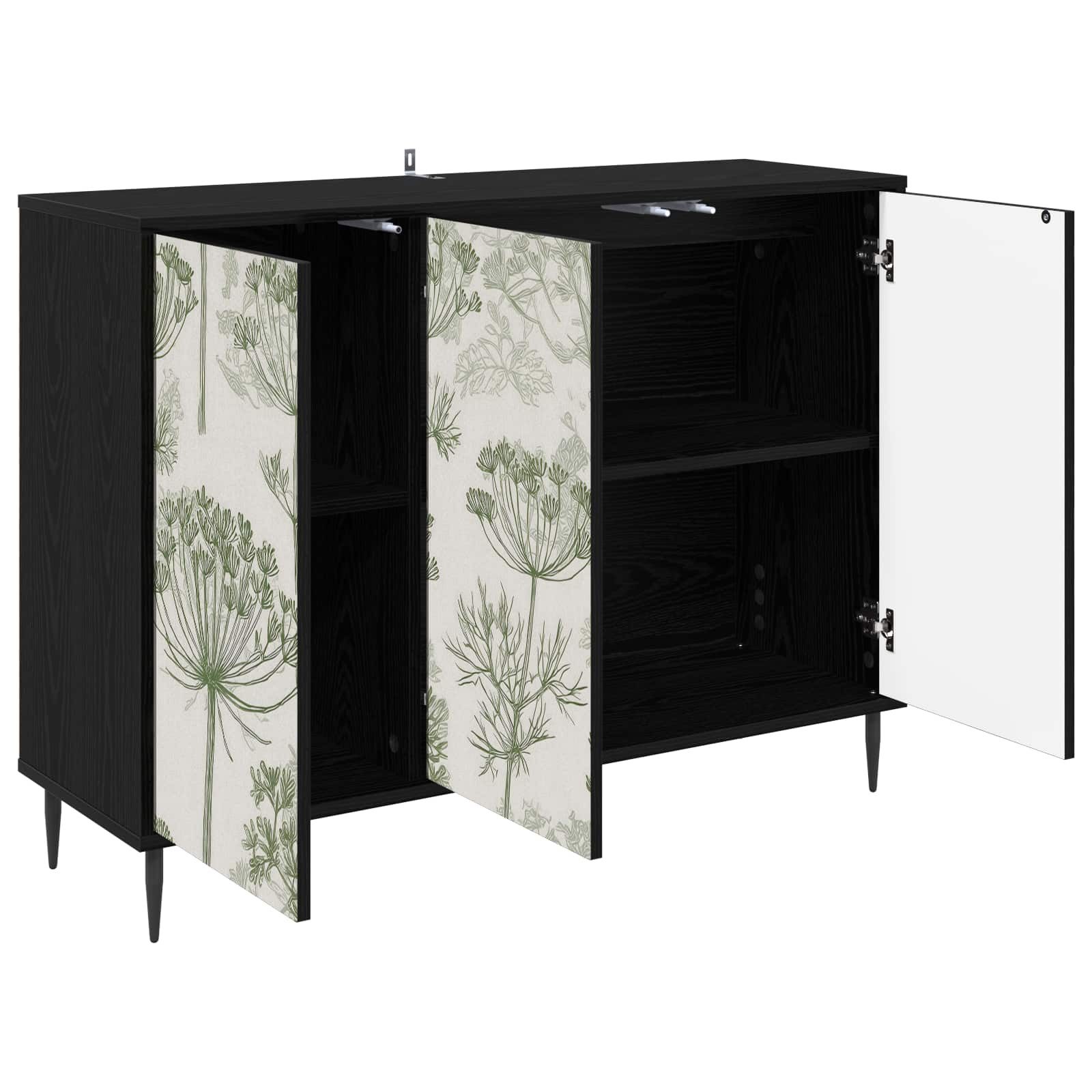 vidaXL Sideboard Sideboard GOTHA Schwarz Eichen-Optik 102 x 33 x 76 cm (1 St)