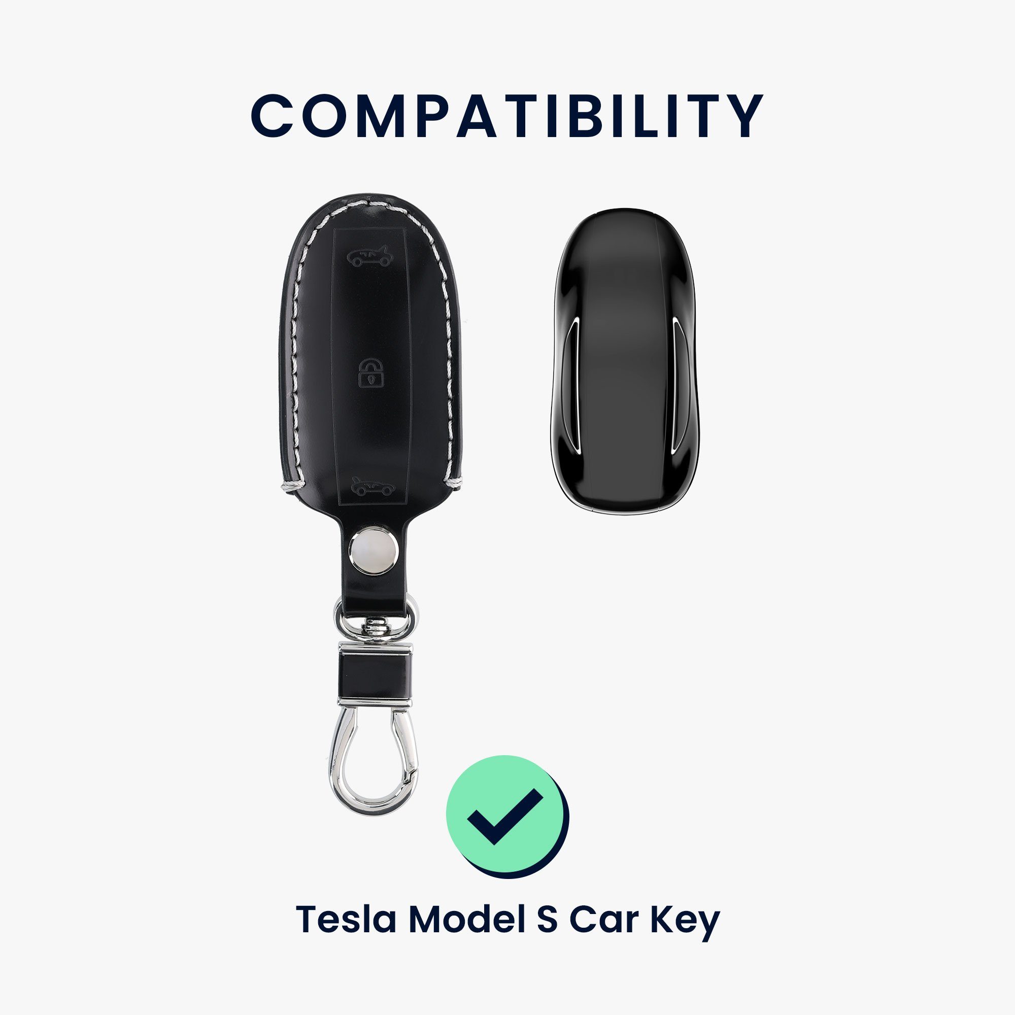 S Case Schlüsseltasche Hülle Kunstleder Model für Schlüssel kwmobile Autoschlüssel, Schlüsselhülle Autoschlüssel Cover Tesla