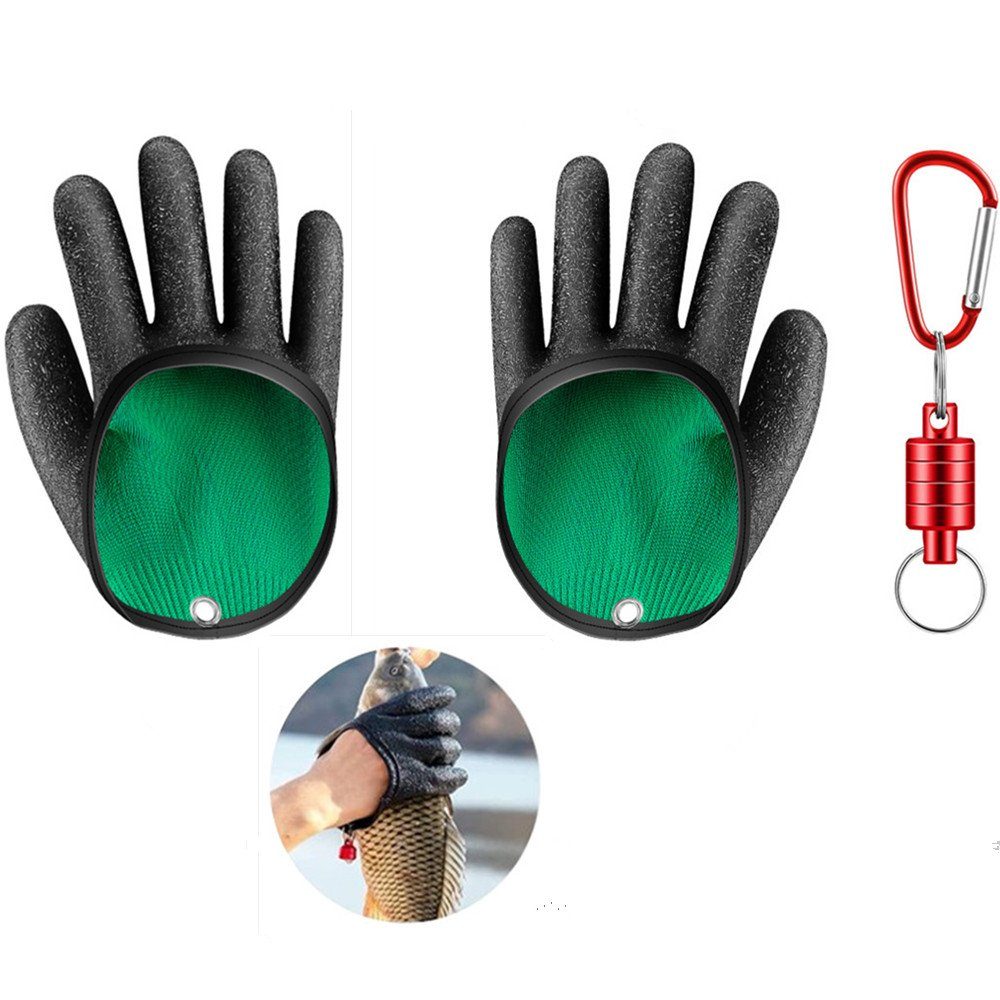 XDeer Multisporthandschuhe Wasserdichte Angelhandschuhe,Raubfisch Stichfeste Bissfest Wasserdicht Angelhandschuh,Wasserdichte Перчатки, mit Anti Schnitt - 1 Paar