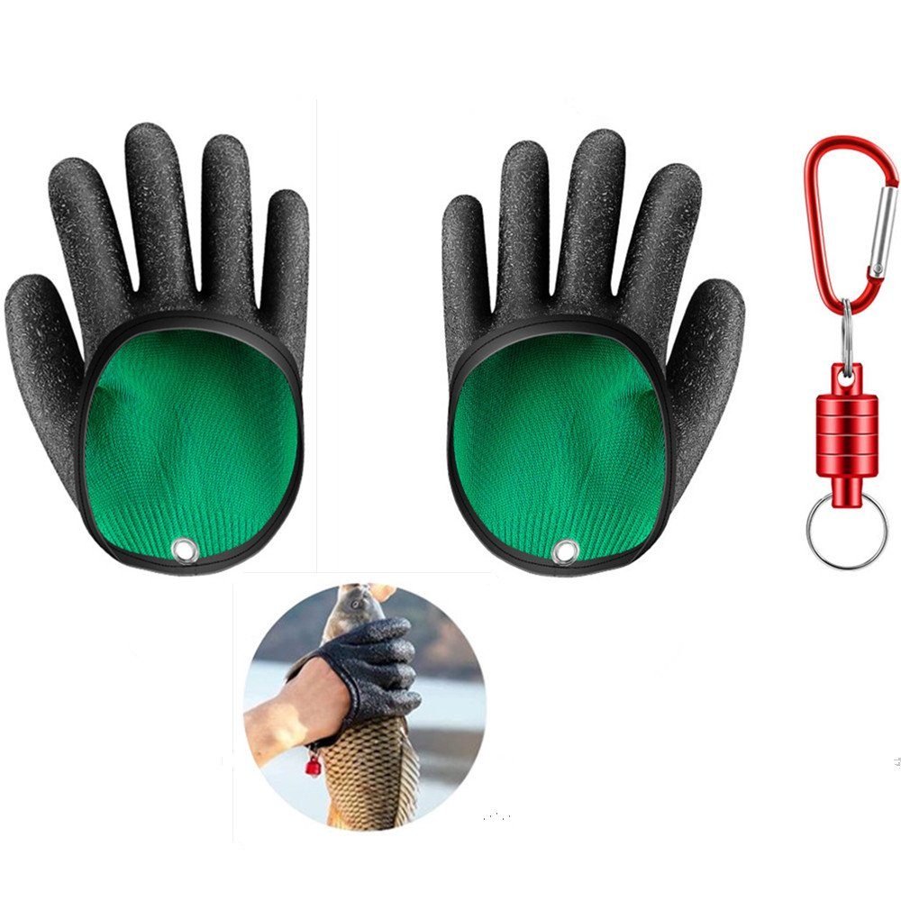 XDeer Multisporthandschuhe Wasserdichte Angelhandschuhe,Raubfisch Stichfeste Bissfest Wasserdicht Angelhandschuh,Wasserdichte Handschuhe, mit Anti Schnitt - 1 Paar