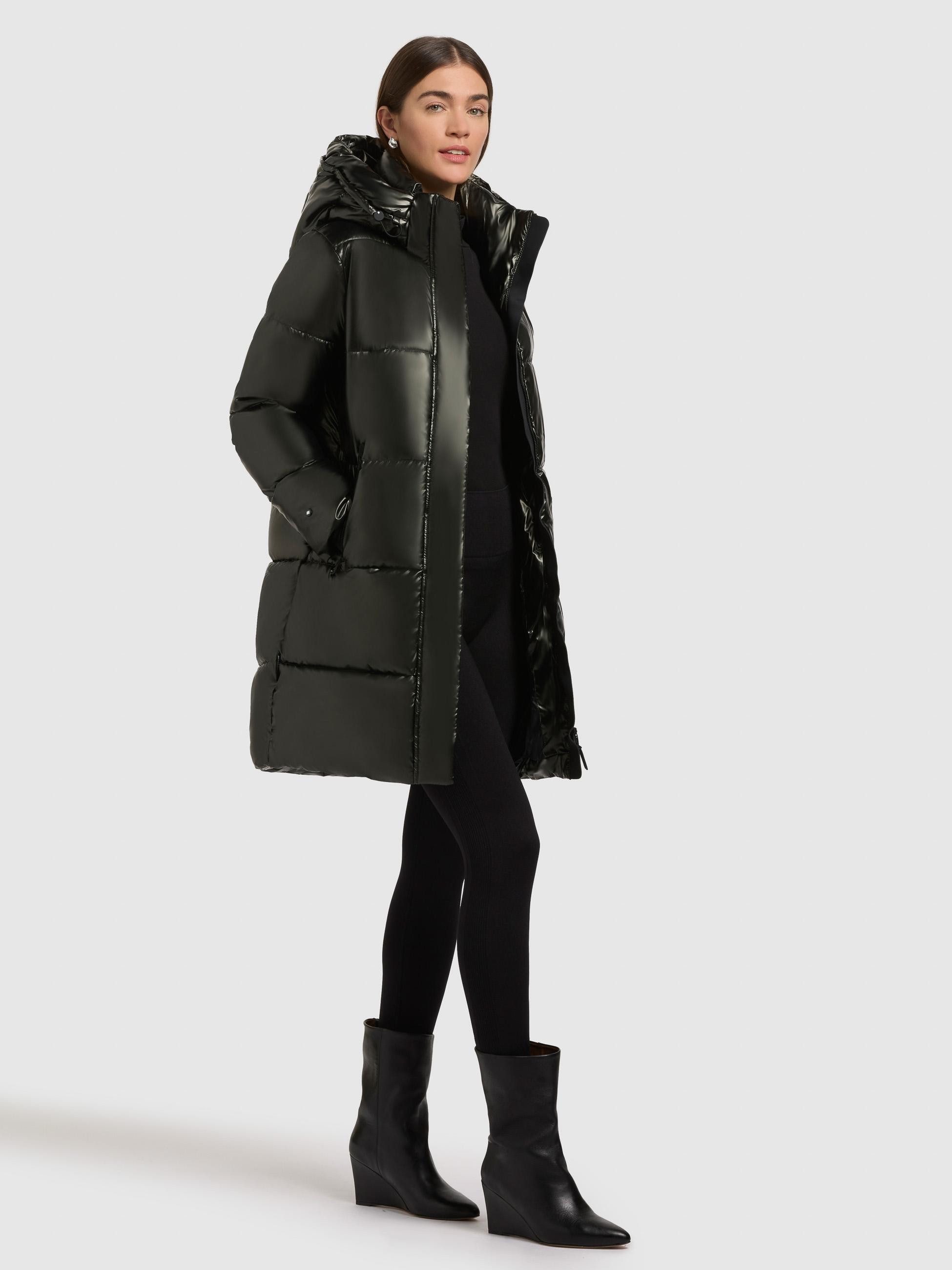 khujo Steppmantel Haya Shiny-YM Wasserdichter gesteppter Damen Winter Kurzmantel
