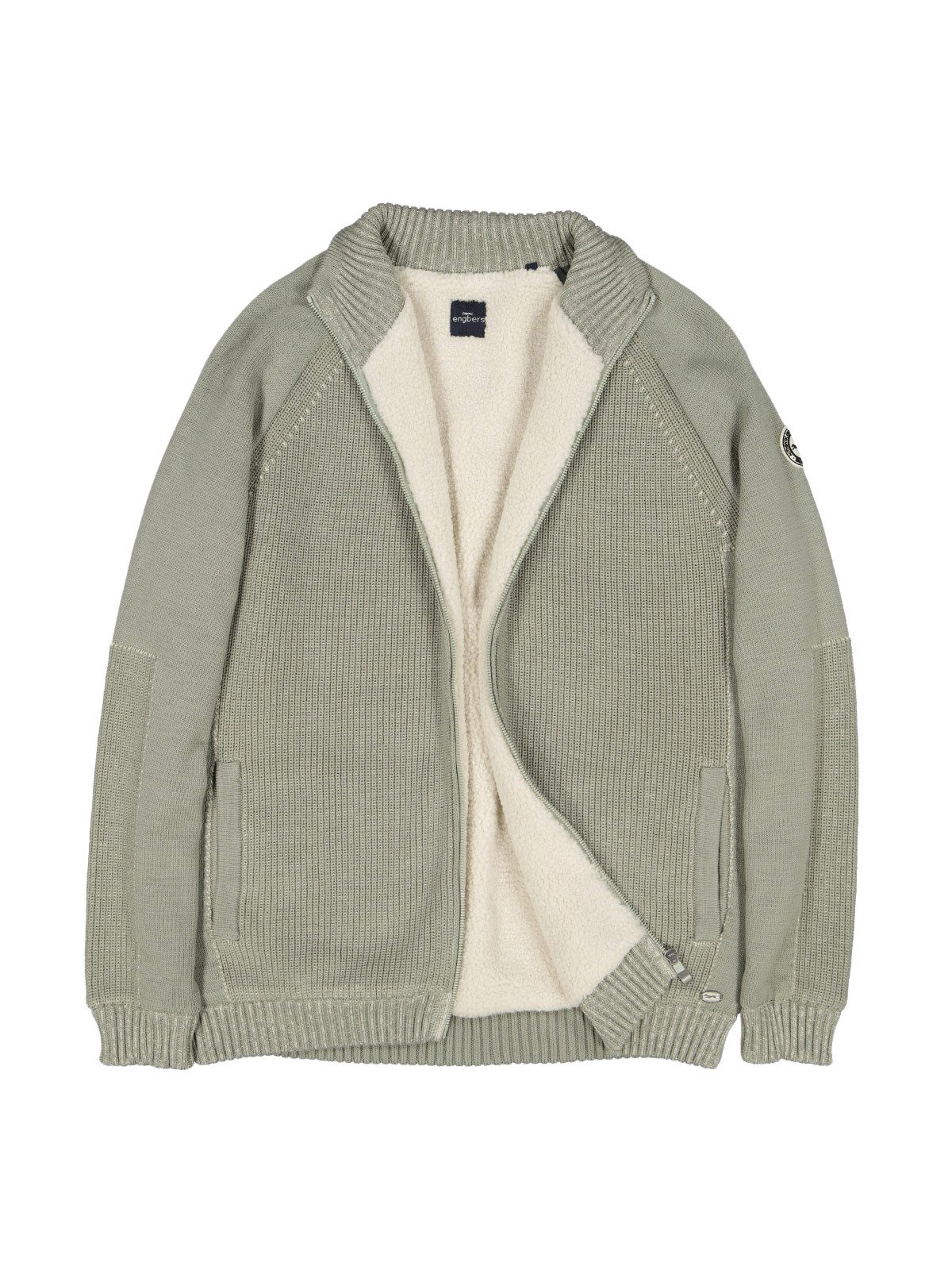Engbers Strickjacke Herren Strickjacke mit Innenfutter, Hellgruen