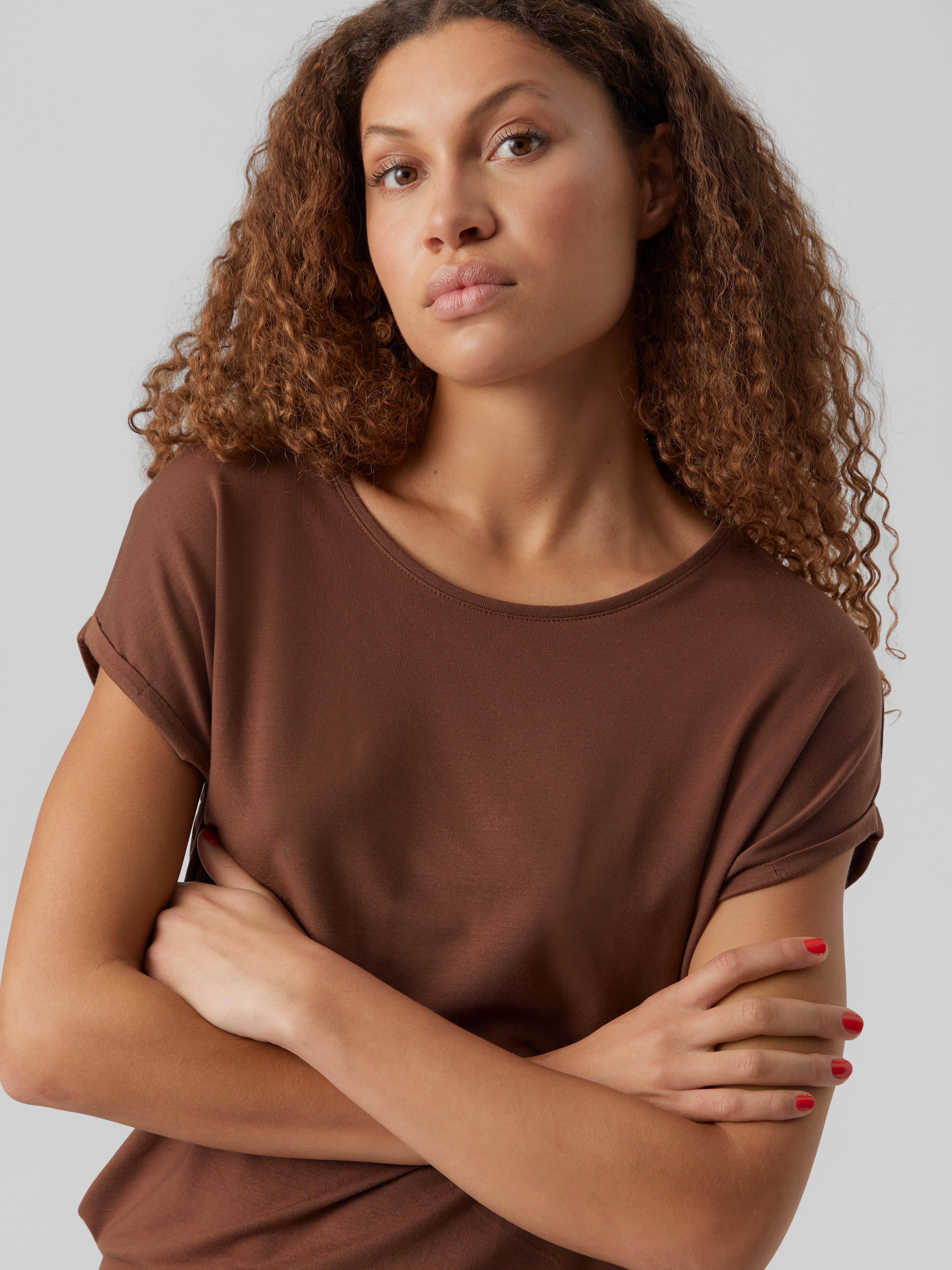 Vero Moda T-Shirt VMAVA PLAIN SS TOP JRS NOOS Materialmix, regular fit