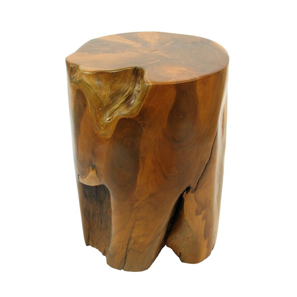 wohnfreuden Sitzhocker Teakholz Hocker Elefantenfuss 40 cm lasiert, 1007