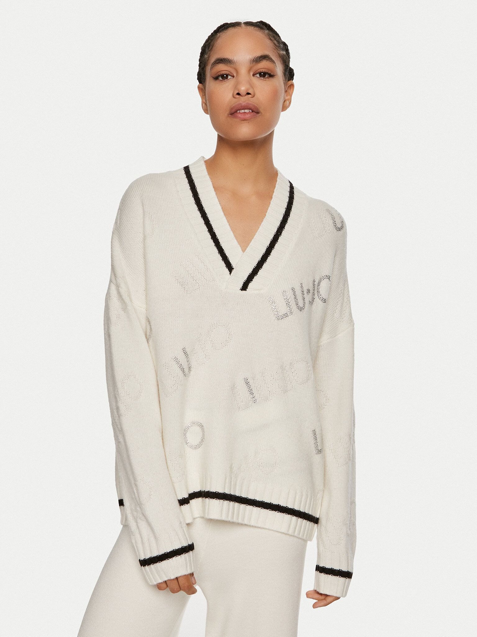 Liu Jo Вязаные свитера - Пуловеры aus Wollgemisch mit Logo - MAGLIA CHIUSA