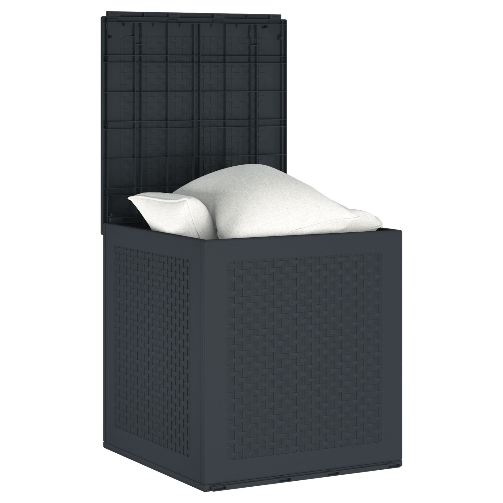 vidaXL Auflagenbox 55 x 53 x 57 cm Garten Aufbewahrungsbox Anthrazit 55x53x57 cm PP