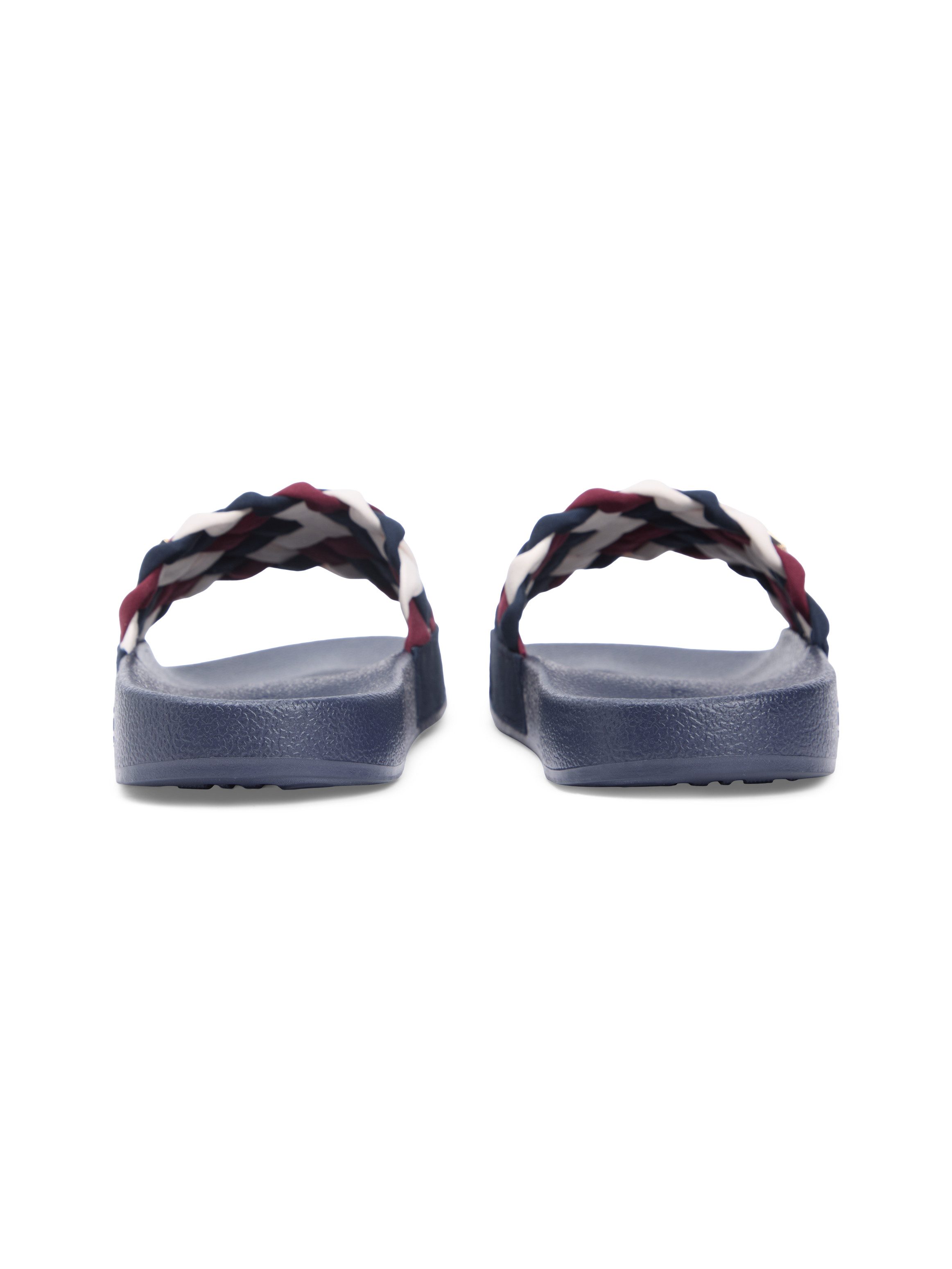 Tommy Hilfiger TH BRAIDED POOL SLIDE Pantolette Plateau, Sommerschuh, Strandschuh mit geflochtener Bandage
