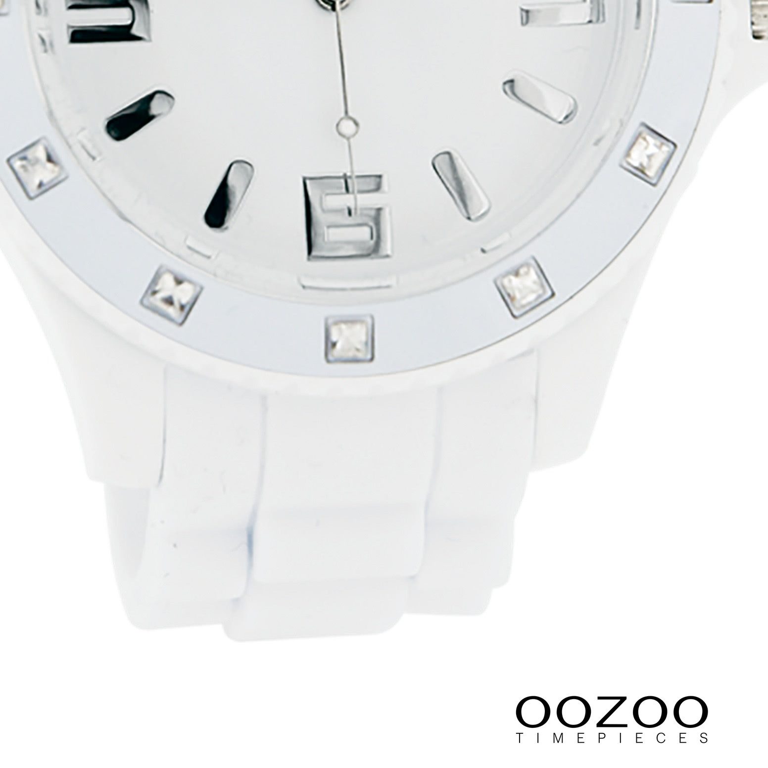 OOZOO Quarzuhr Oozoo Unisex Armbanduhr Vintage Series, (Analoguhr), Damen, Herrenuhr rund, extra groß (ca. 48mm) Silikonarmband weiß