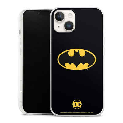DeinDesign Handyhülle Batman Logo Offizielles Lizenzprodukt Batman Logo Yellow, Apple iPhone 14 Slim Case Silikon Hülle Ultra Dünn Schutzhülle