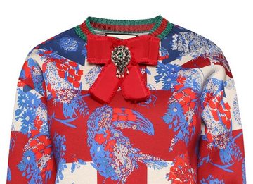 GUCCI Sweatshirt GUCCI GG Web Stripes Patterned Crystal Bow Pullover Sweater Jumper Swe