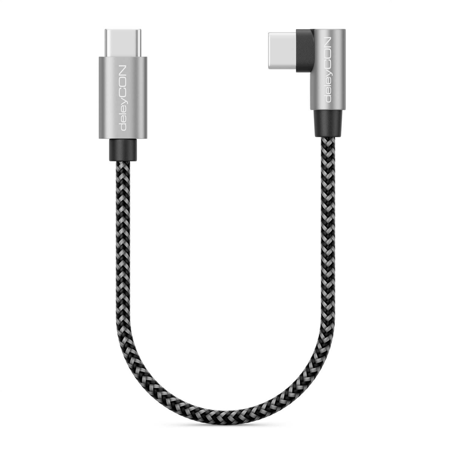deleyCON deleyCON 0,15m USB C Kabel 1x 90° Gewinkelt PD3.0 (60W USB-Kabel