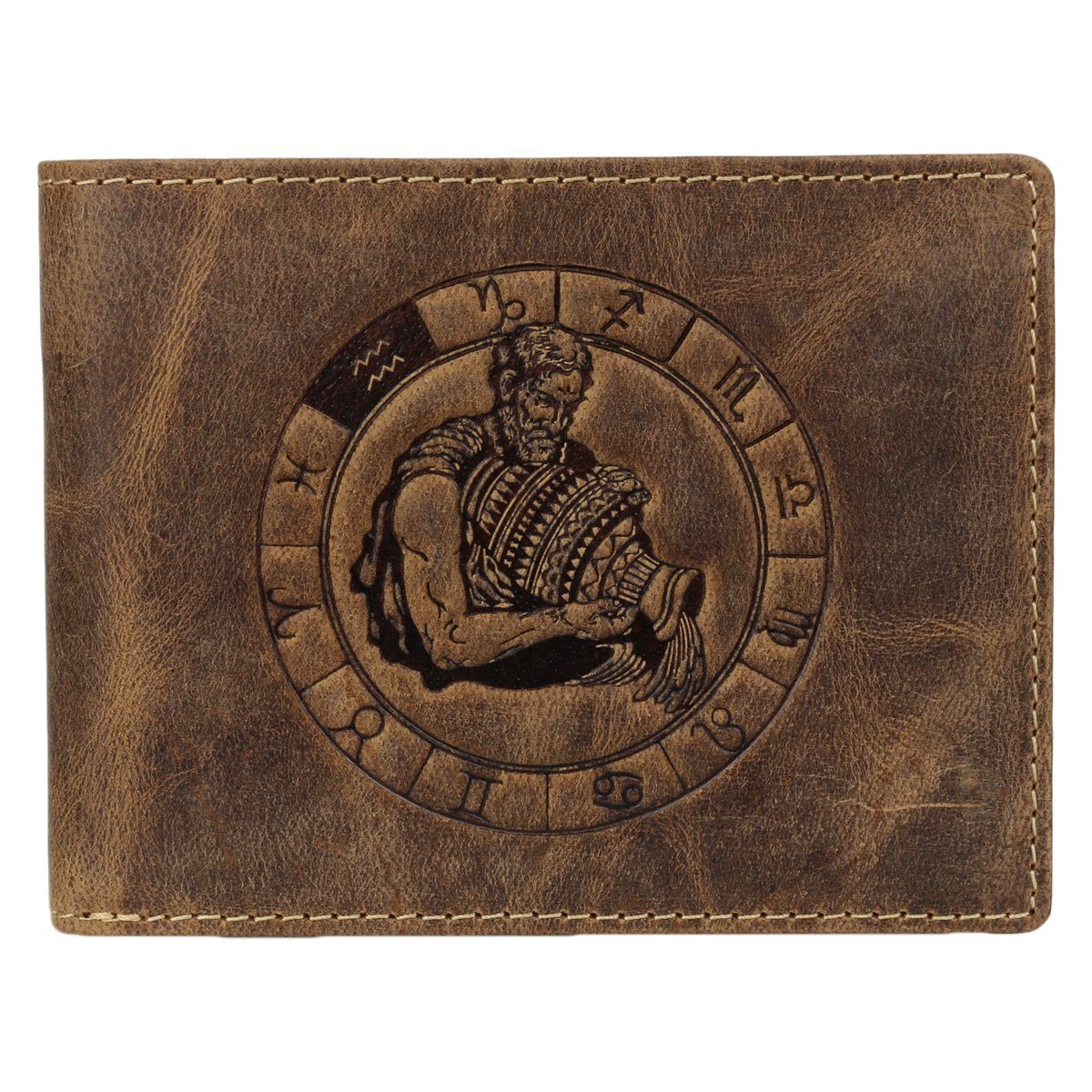 Greenburry Geldbörse Vintage Herren Leder Geldbörse Sternzeichen 1705-Wasse günstig online kaufen