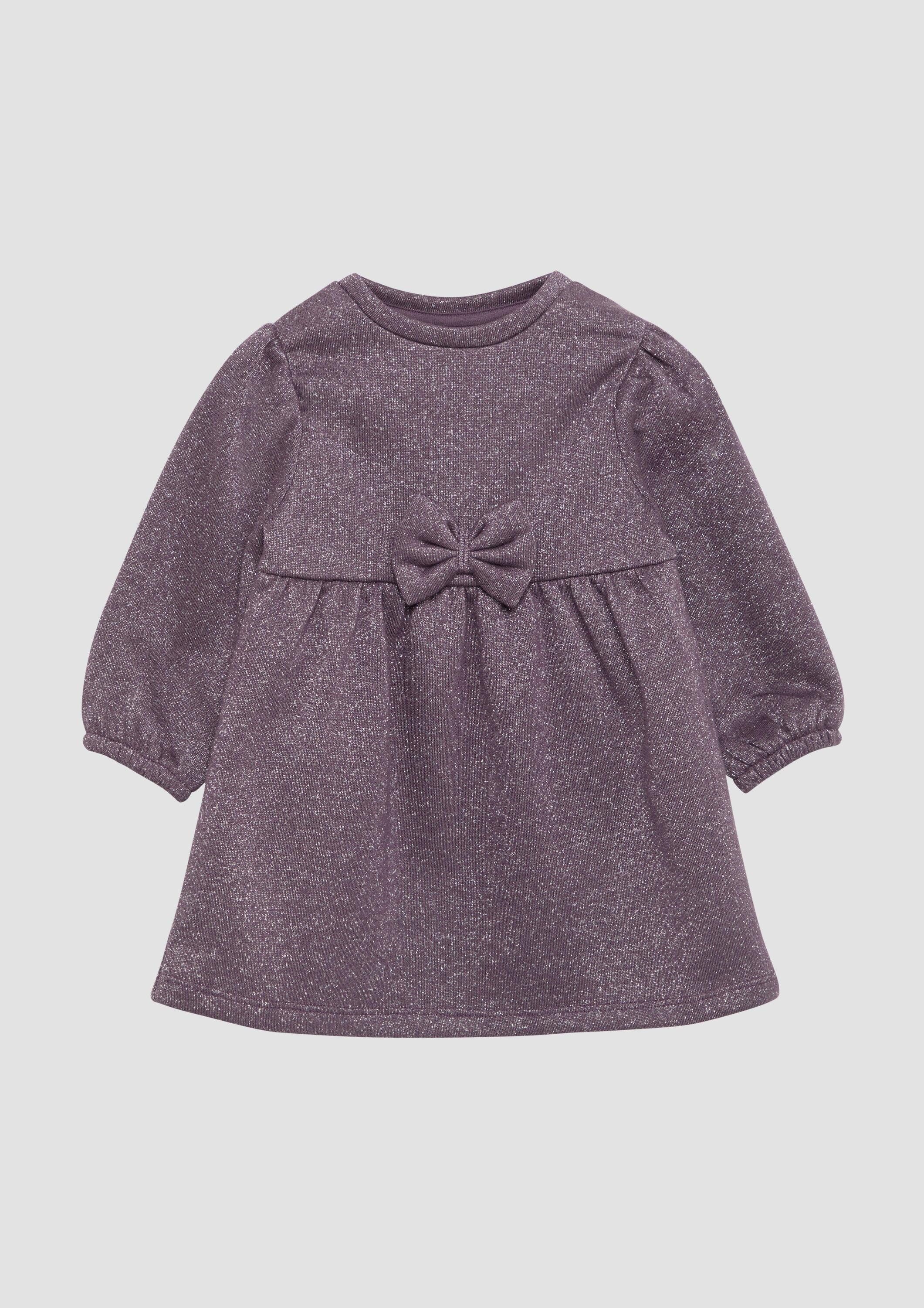 s.Oliver Minikleid Kleid Glitzerndes Sweat-Kleid mit Schleife