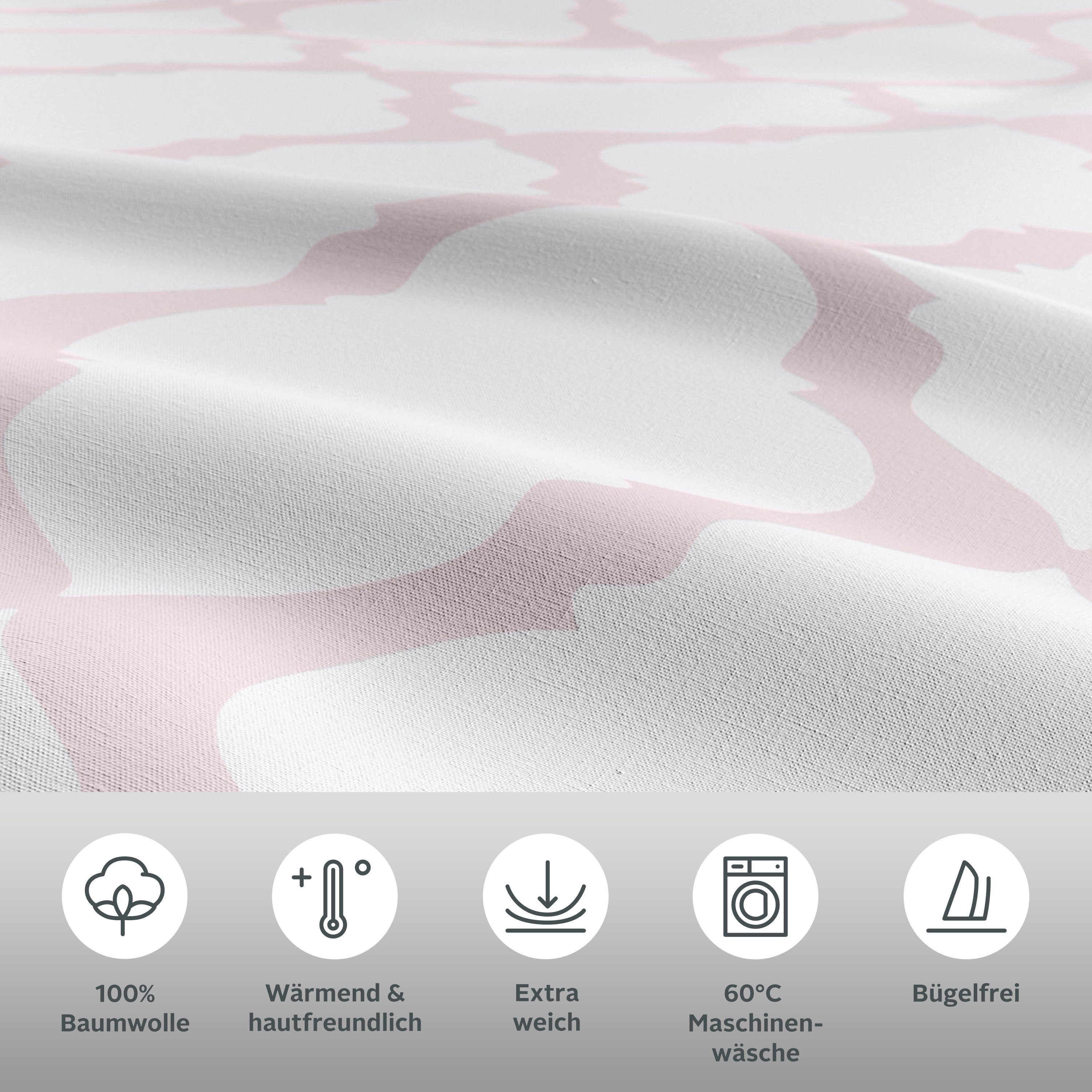 OTTO home Wendebettwäsche Alba in Gr. 135x200 oder 155x220 cm, Biber, 2 teilig, Bettwäsche mit Wendeoptik, in verschiedenen Qualitäten, Baumwolle