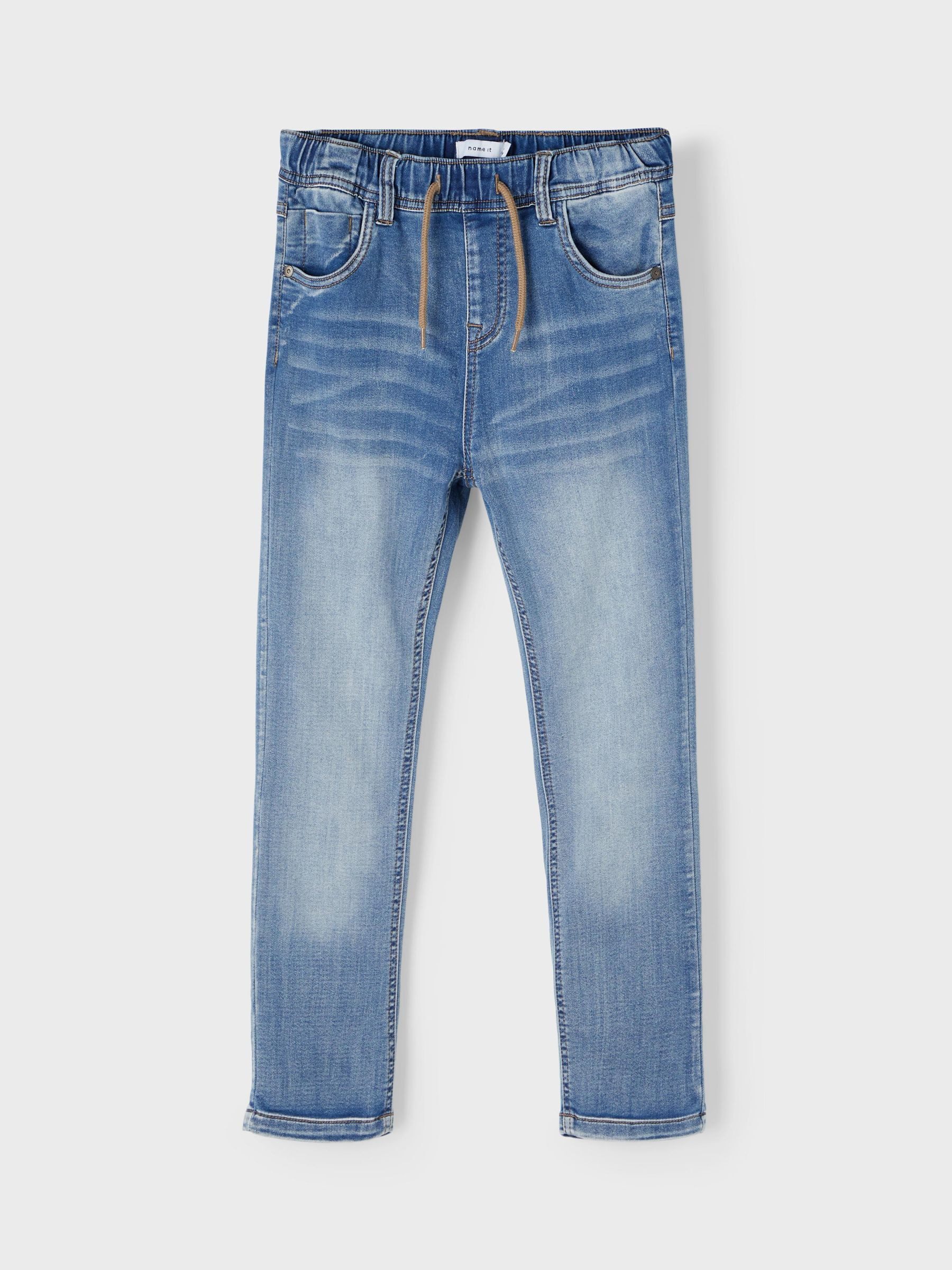 Name It Schlupfjeans NKMROBIN DNMTHAYER SWE lässig geschnitten, Denim, Abriebeffekte, angesetztes Bündchen – Bild 3 von 5