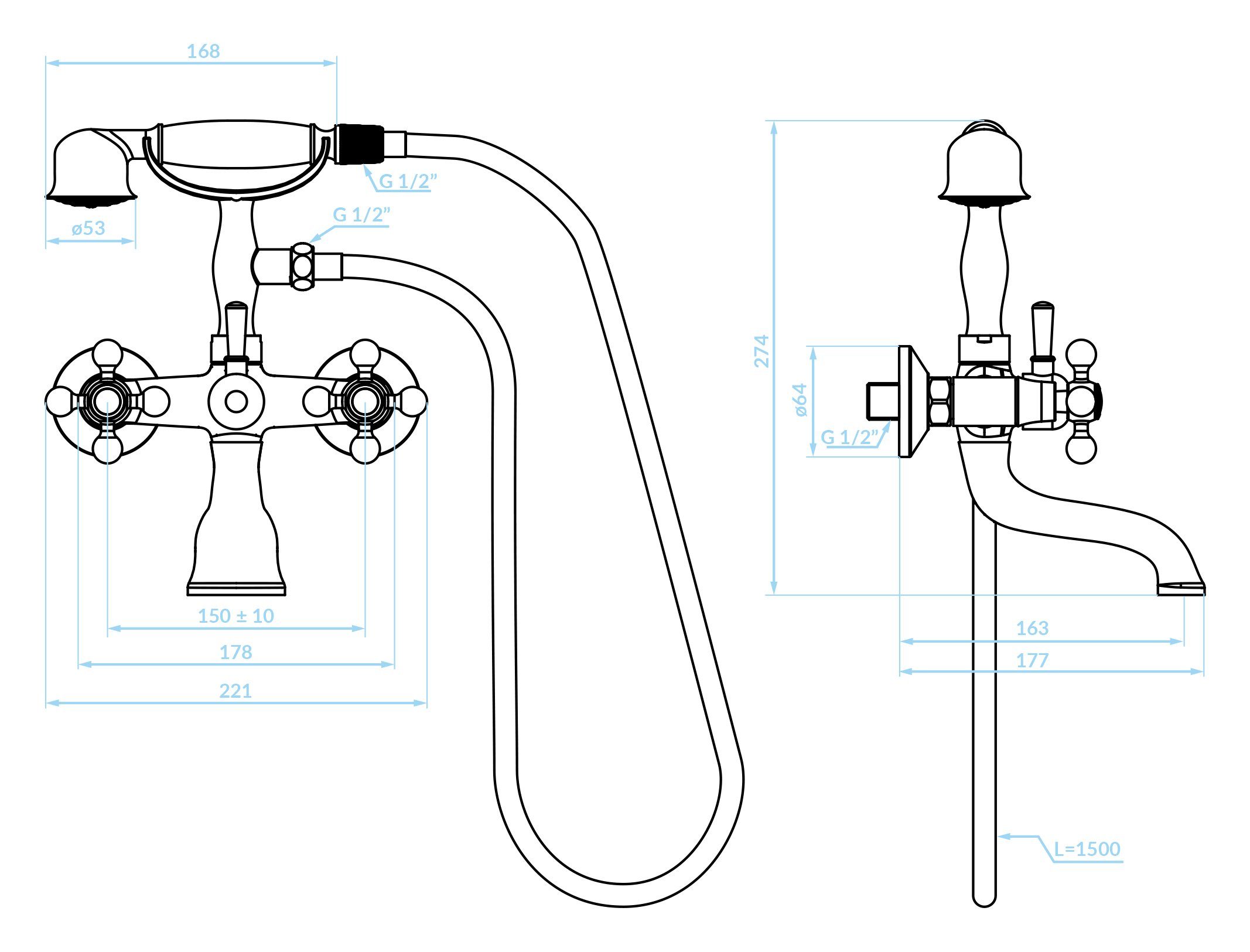 KOLMAN Wannenarmatur Komplette Set Badewannenarmatur Wasserhahn günstig online kaufen