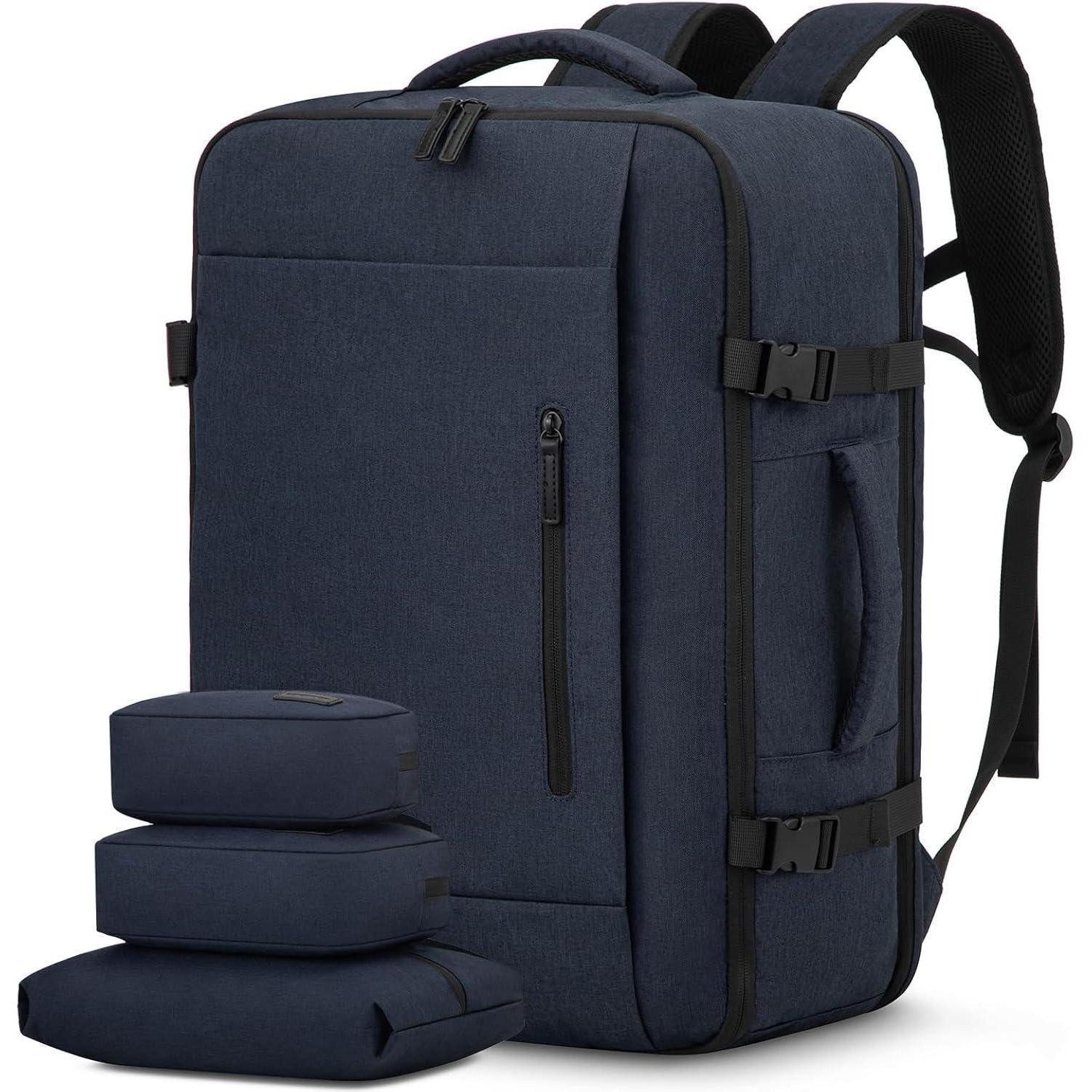 LuxusKollektion Reiserucksack Rucksack Handgepäck 45x36x20 Laptop Reiserucksack 15,6 Zoll Dunkelblau