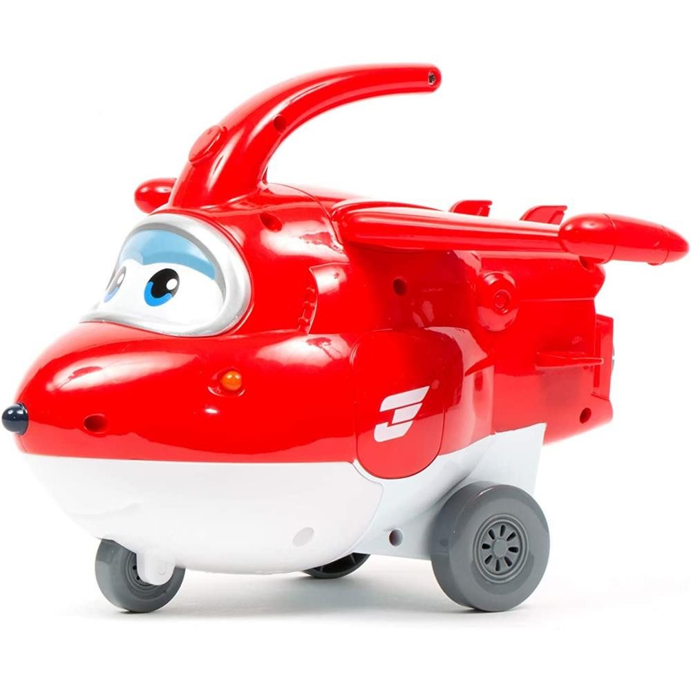 Super Wings Spielfigur Bubble Blast Jett mit Seifenblasenfunktion, Rot Flugzeug