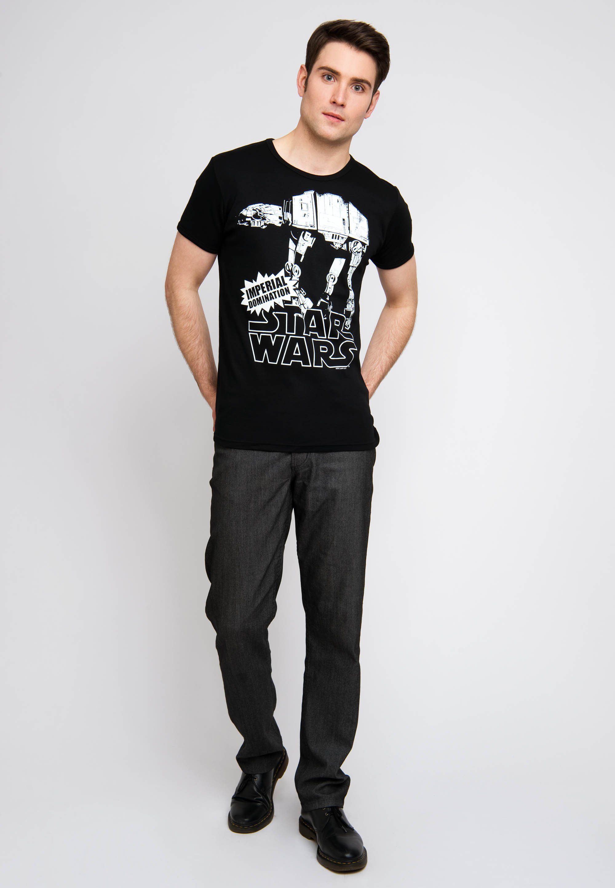 Star LOGOSHIRT T-Shirt großem AT-AT mit Wars-Aufdruck