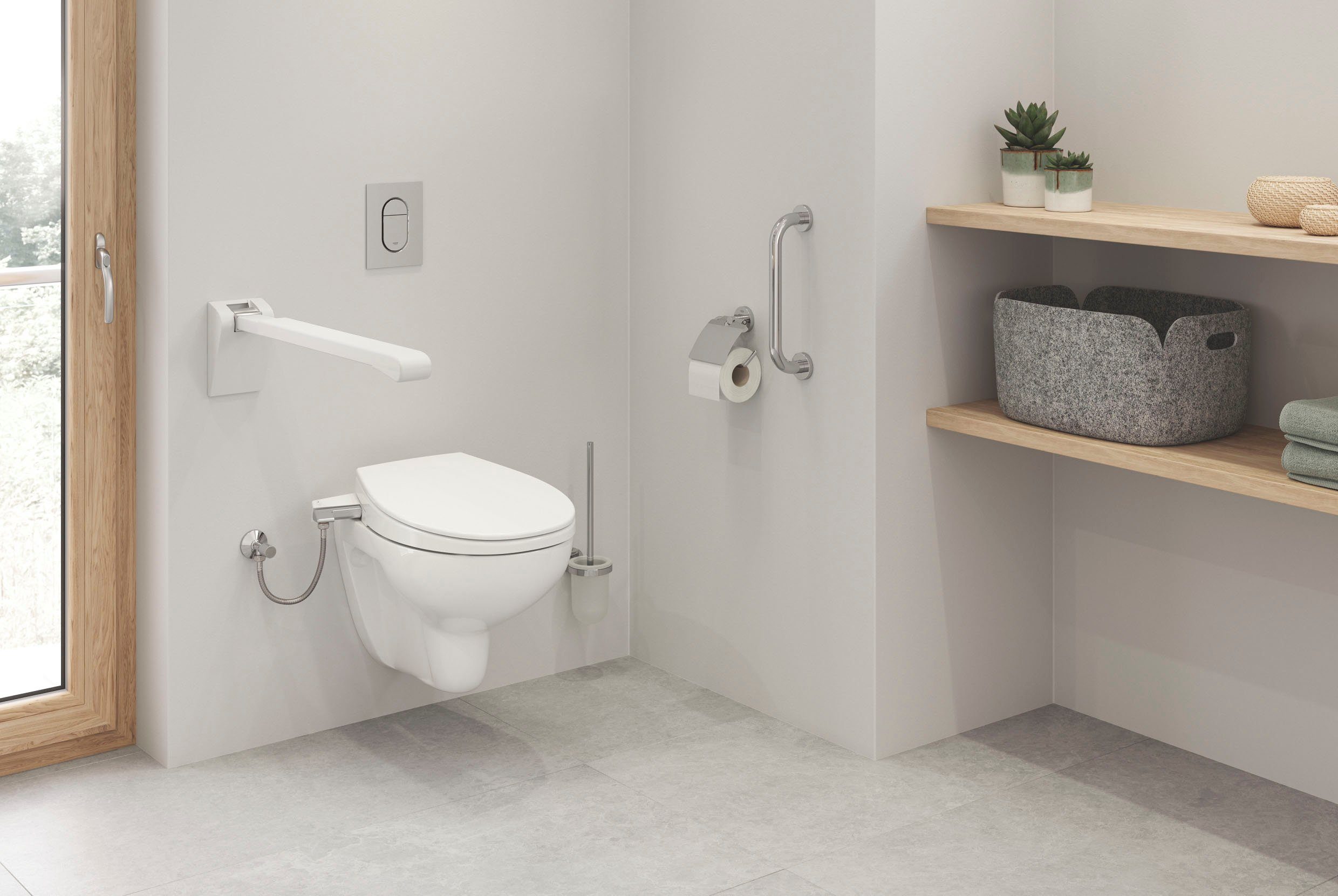 pflegeleichte WC-Garnitur langlebige (1-tlg), Grohe Essentials, Chromoberfläche