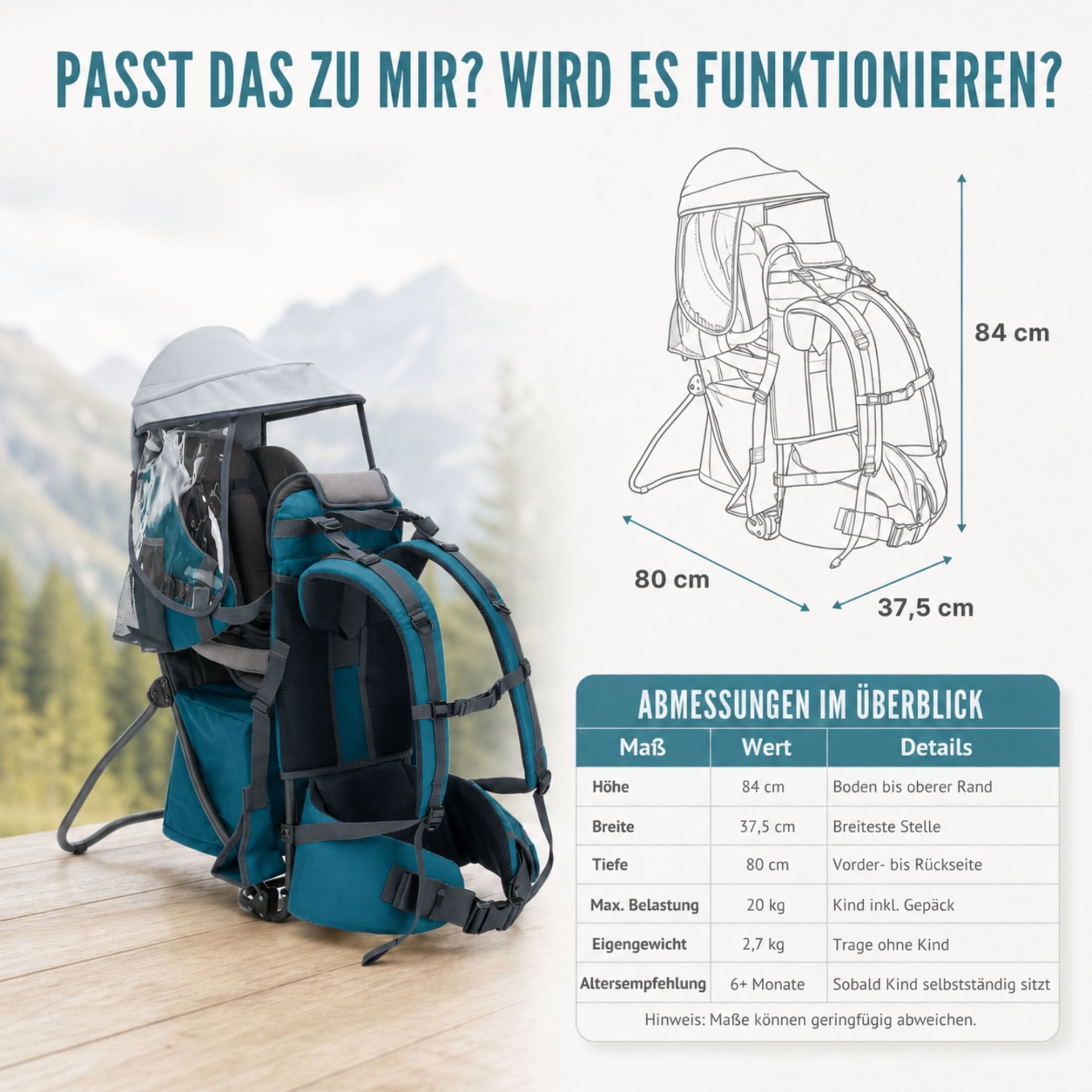Fillikid Bauchtrage Rückentrage Explorer Elite Exklusiv