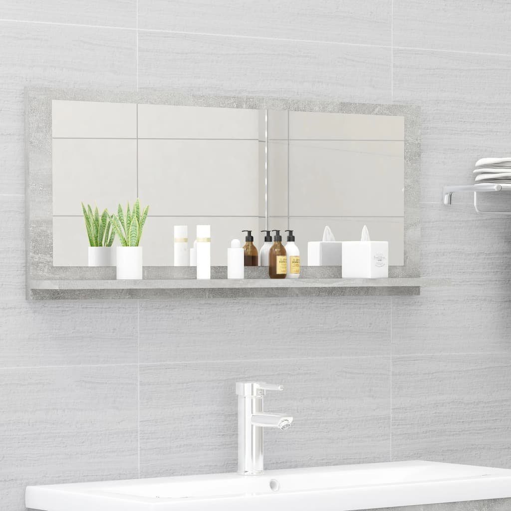 Betongrau Badezimmerspiegelschrank Holzwerkstoff vidaXL cm (1-St) 90x10,5x37 Badspiegel