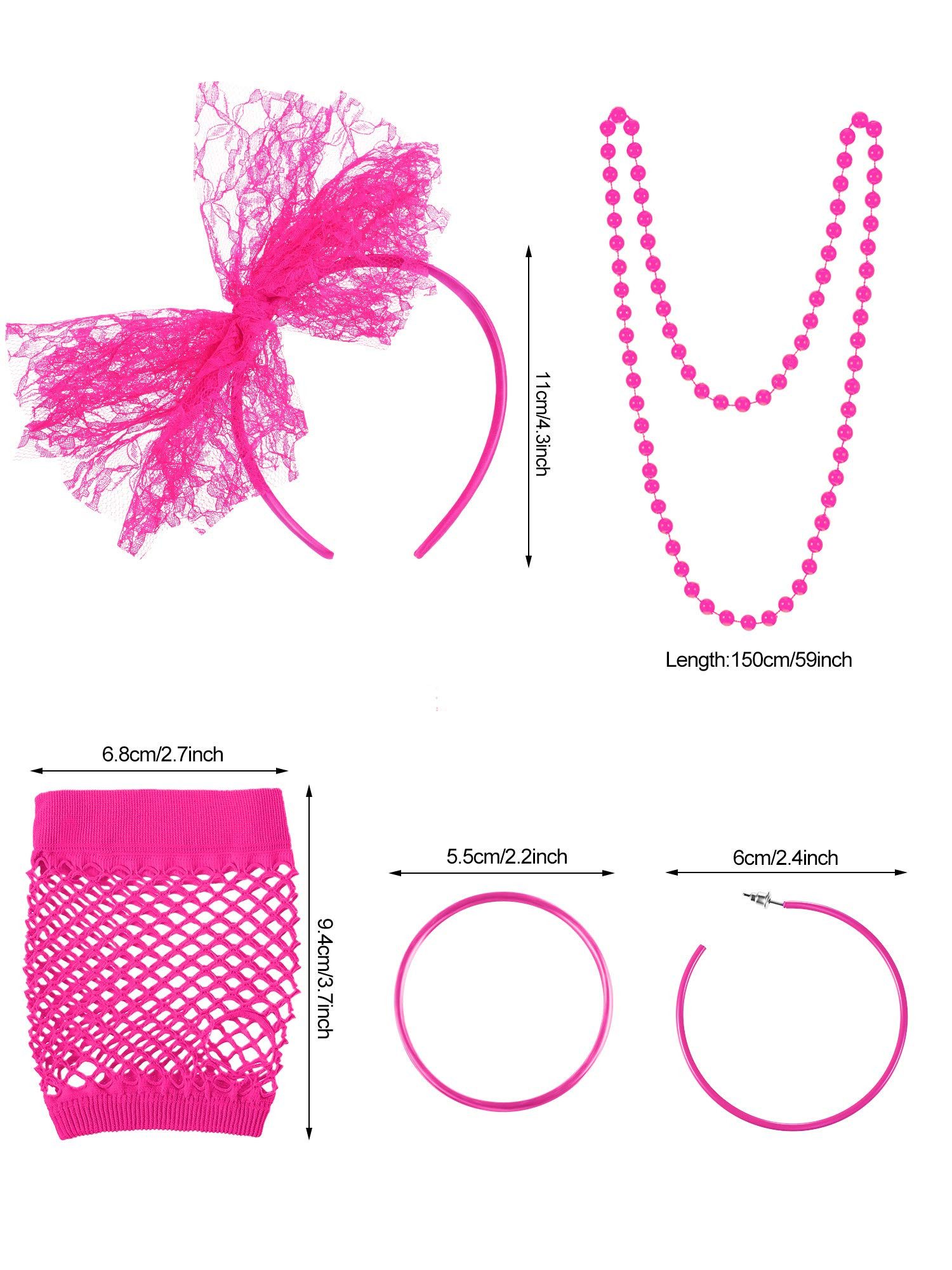 CLTYQ Kostüm 80er Jahre Accessoires für Frauen Kostüm Spitze Stirnband Ohrr günstig online kaufen