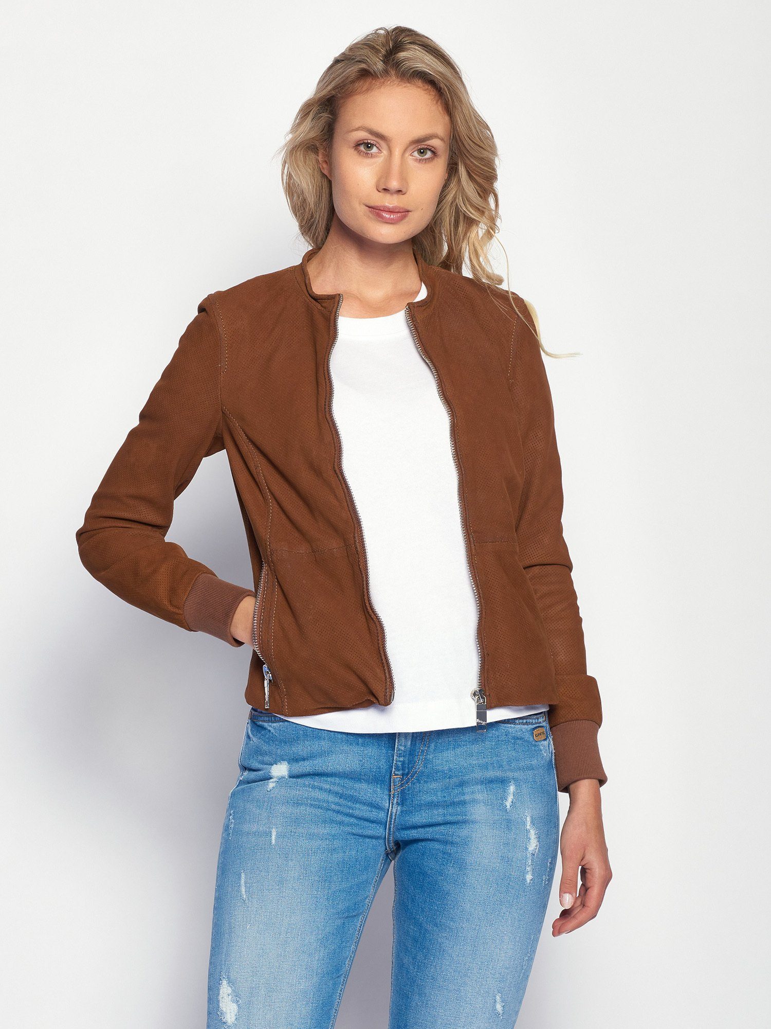 Maze Gardi cognac Lederjacke