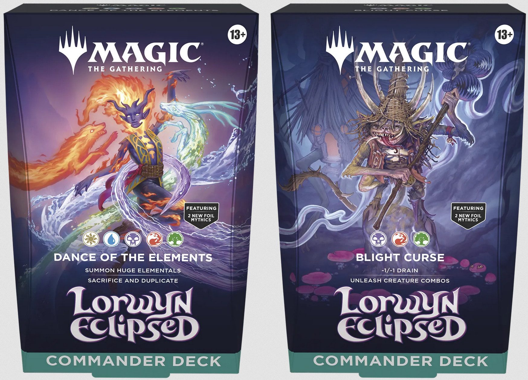 Magic the Gathering Sammelkarte Lorwyn Eclipsed Commander Deck Set Englisch, Includes Blight Curse and Dance of the Elements